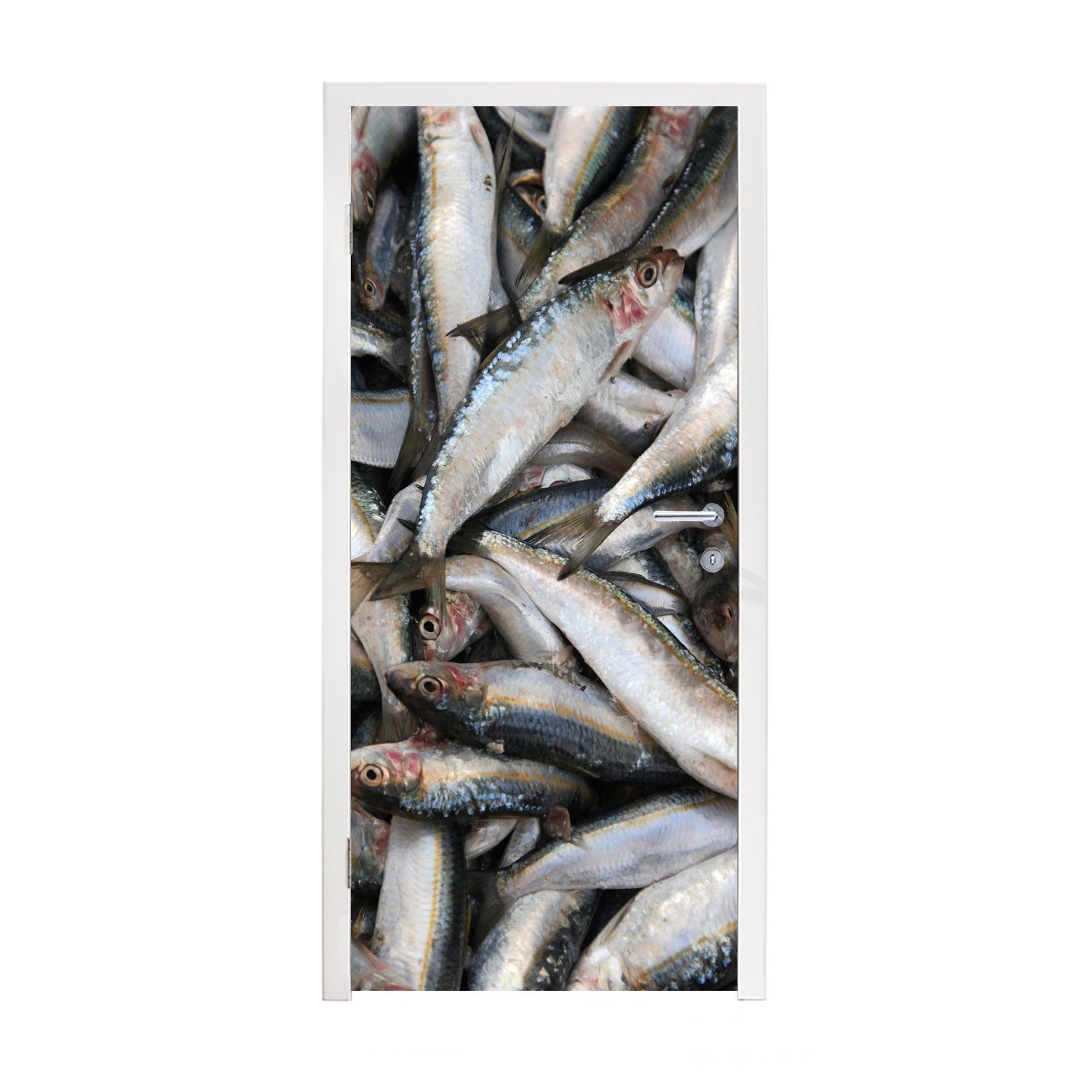 MuchoWow Türtapete Stapel von Fisch Libanon, Tür, 75x205 cm bedruckt, für Fototapete Türaufkleber, St), (1 im Matt