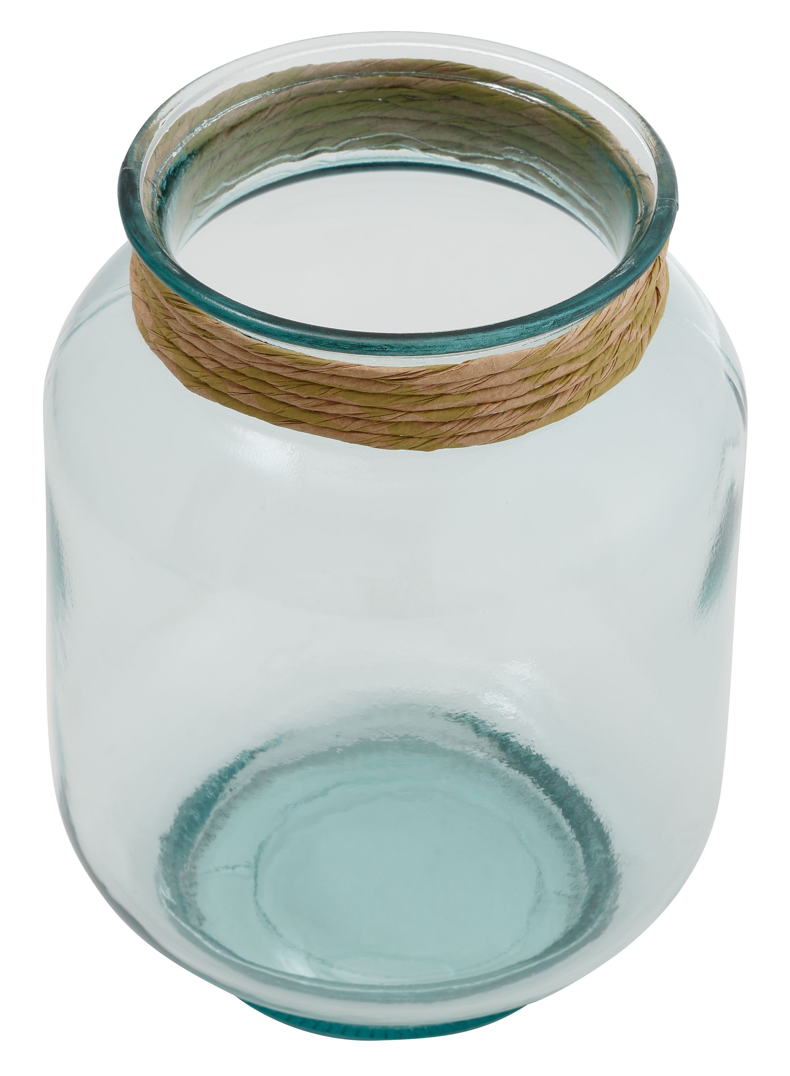 OTTO products ca. cm recyceltem Ø Tischvase Glas, transparent-grün (1 Beelia Dekovase, St), cm, aus Höhe ca. 25 20