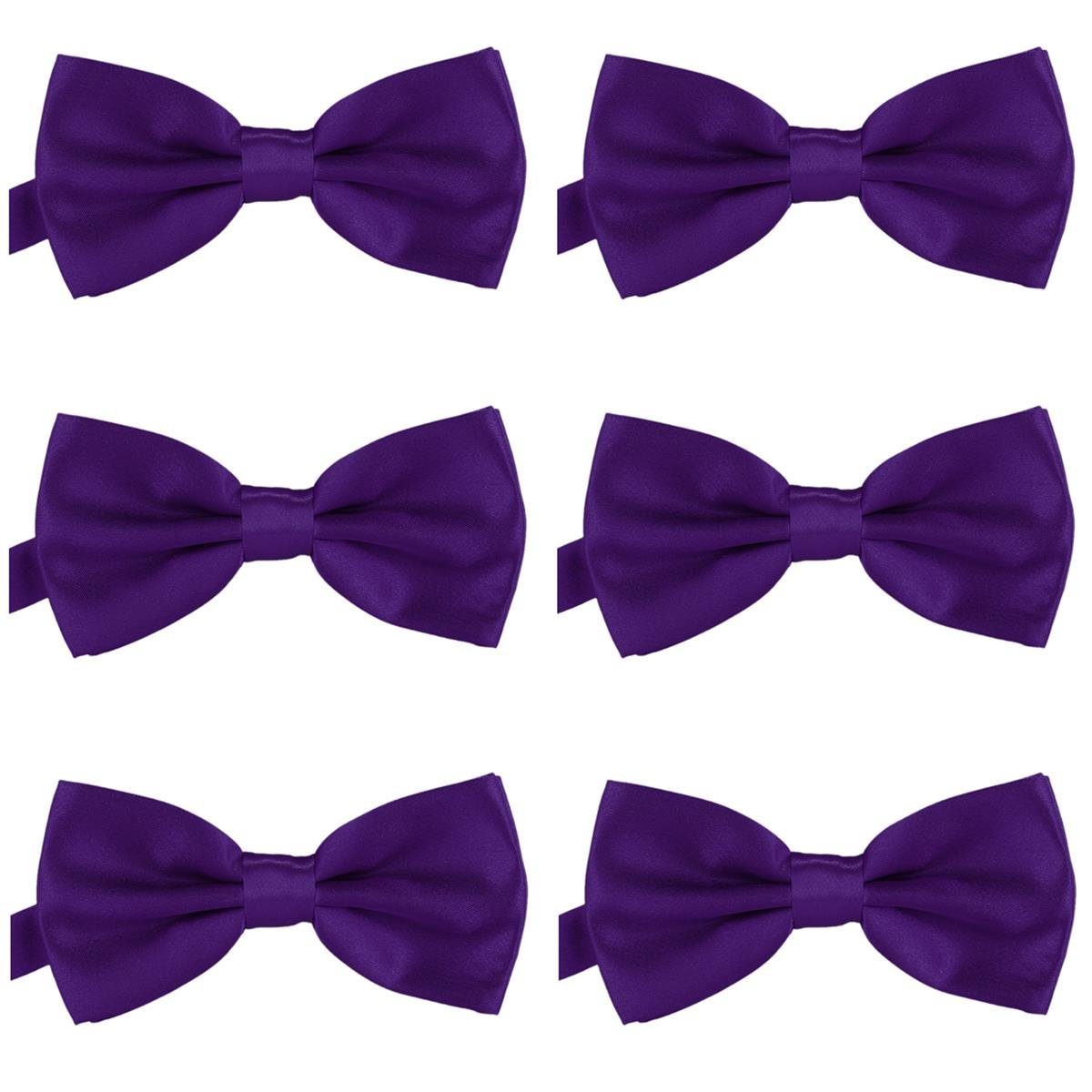 DonDon Fliege Schleifen 12 x 6 cm Junggesellenabschied (Packung, 6-St) bereits gebunden, verstellbar, Seidenlook, 6er-Set