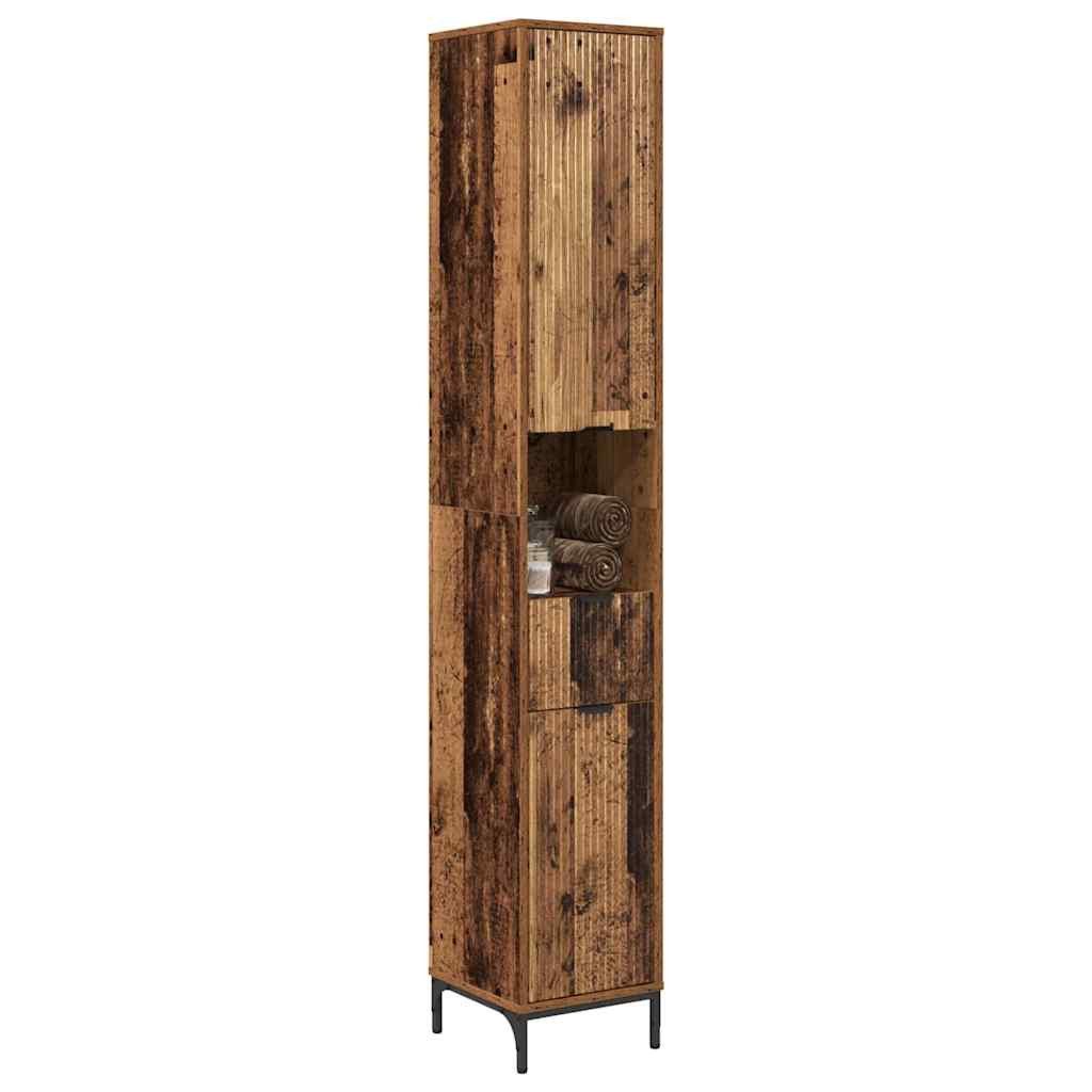 vidaXL Badezimmerspiegelschrank Bad hoher Schrank Altholz günstig online kaufen