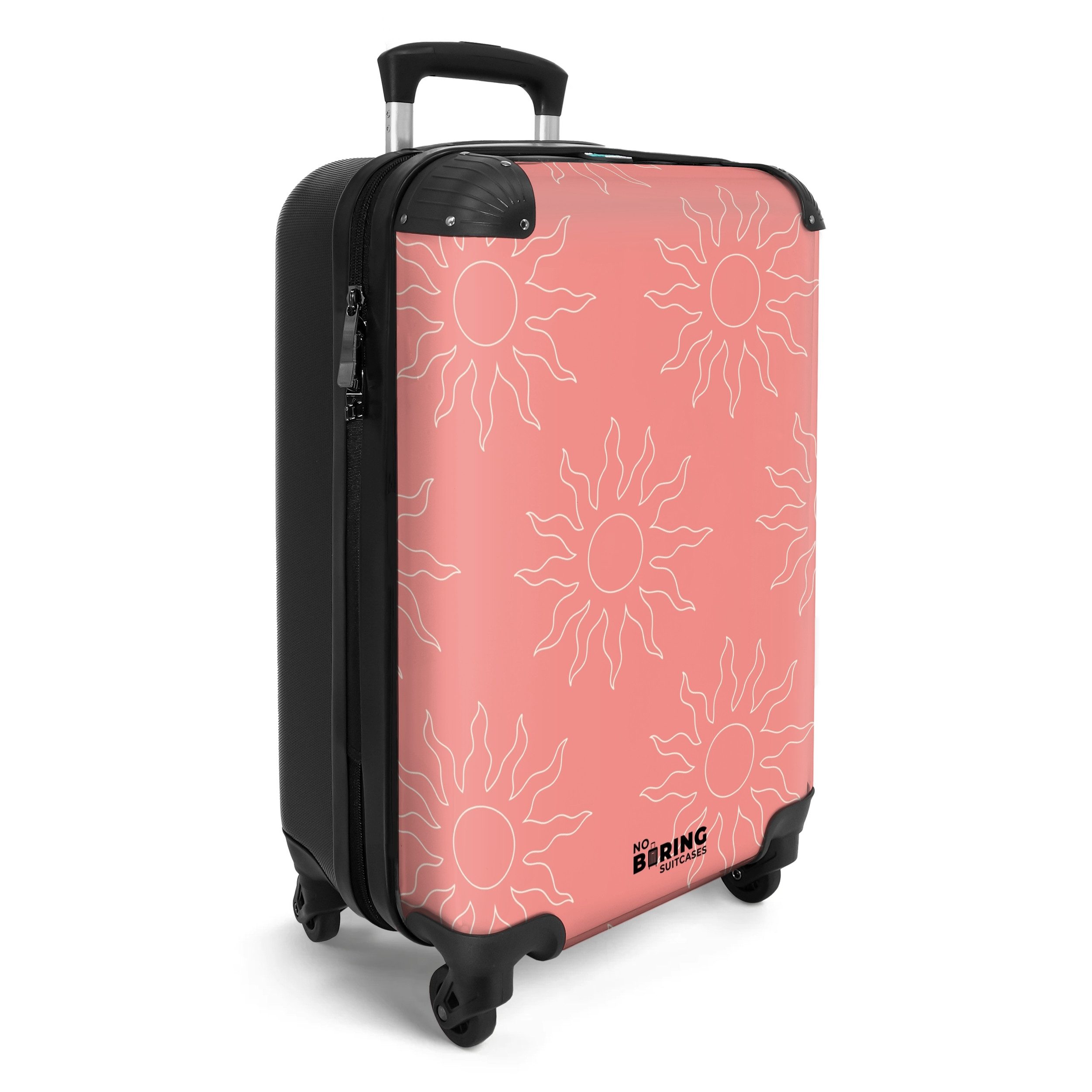 NoBoringSuitcases.com© Hartschalen-Trolley Rosa Sonnenmuster 55x35x20cm, 4 günstig online kaufen