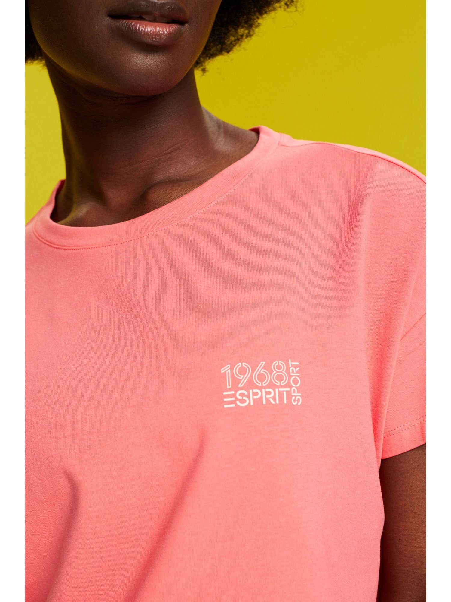 esprit sports T-Shirt (1-tlg) Logo-Print mit T-Shirt CORAL