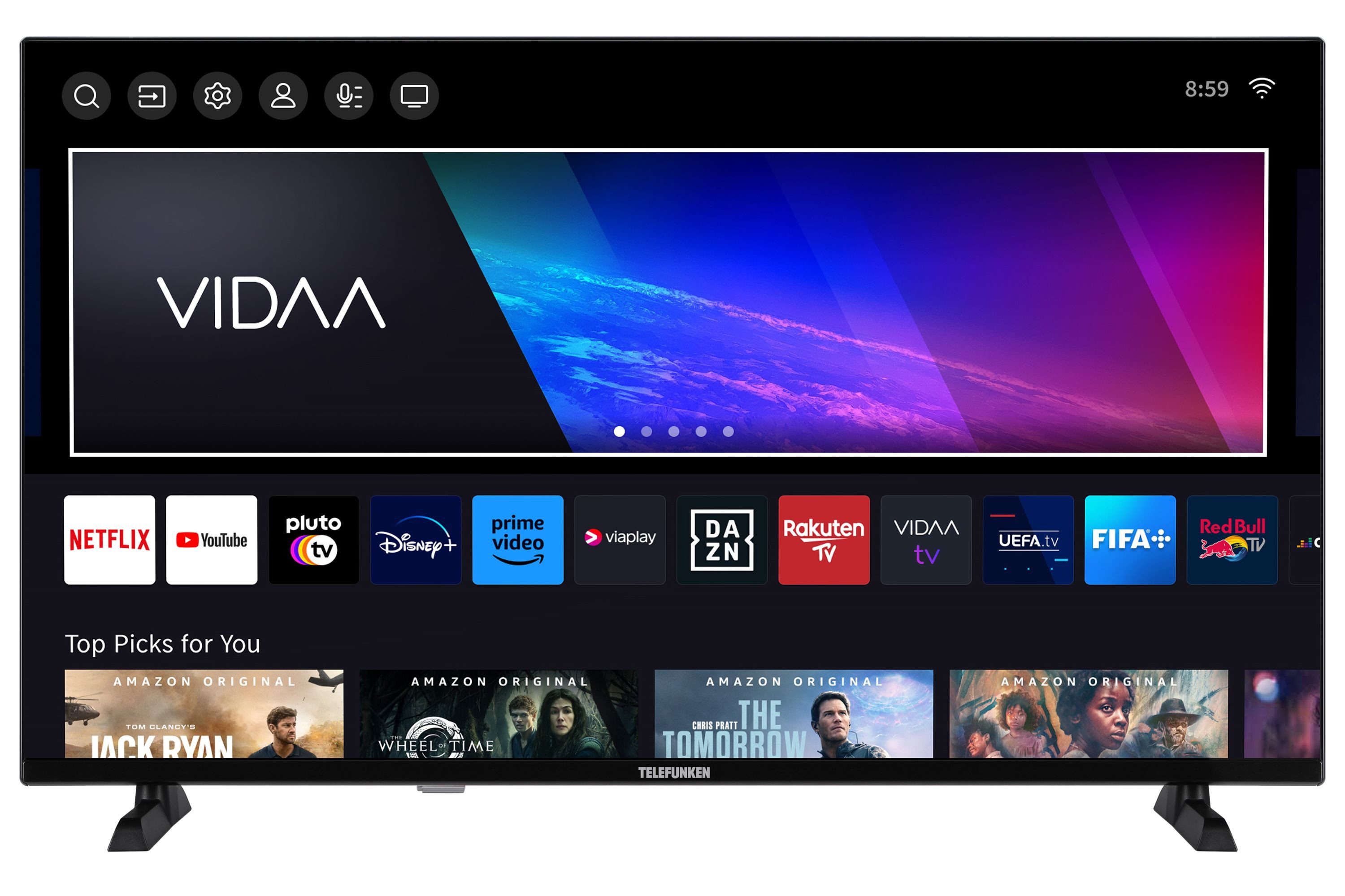 Telefunken QU65VP750S QLED-Fernseher (164 cm/65 Zoll, schwarz ! RABATT: 55.22%