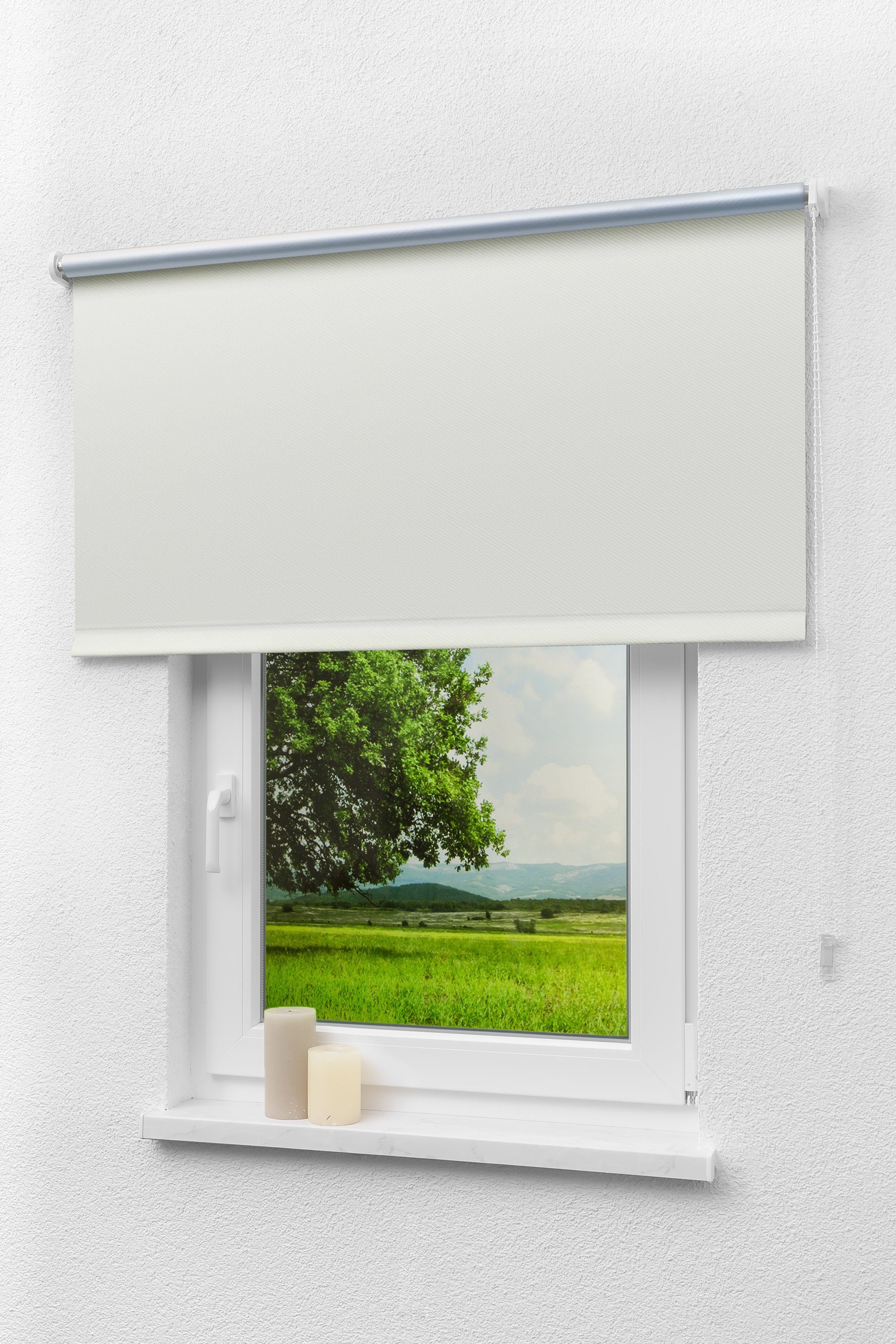 Verdunklungsrollo Verdunkelungsrollo Thermo Streifen Weiß, LYSEL®, günstig online kaufen