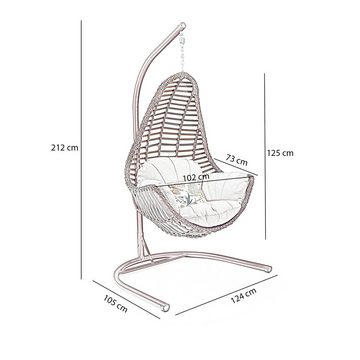 Capri Swing Hängesessel Capri Milas Rattan Hängesessel 120kg Garten Hängeschaukel Hängekorb