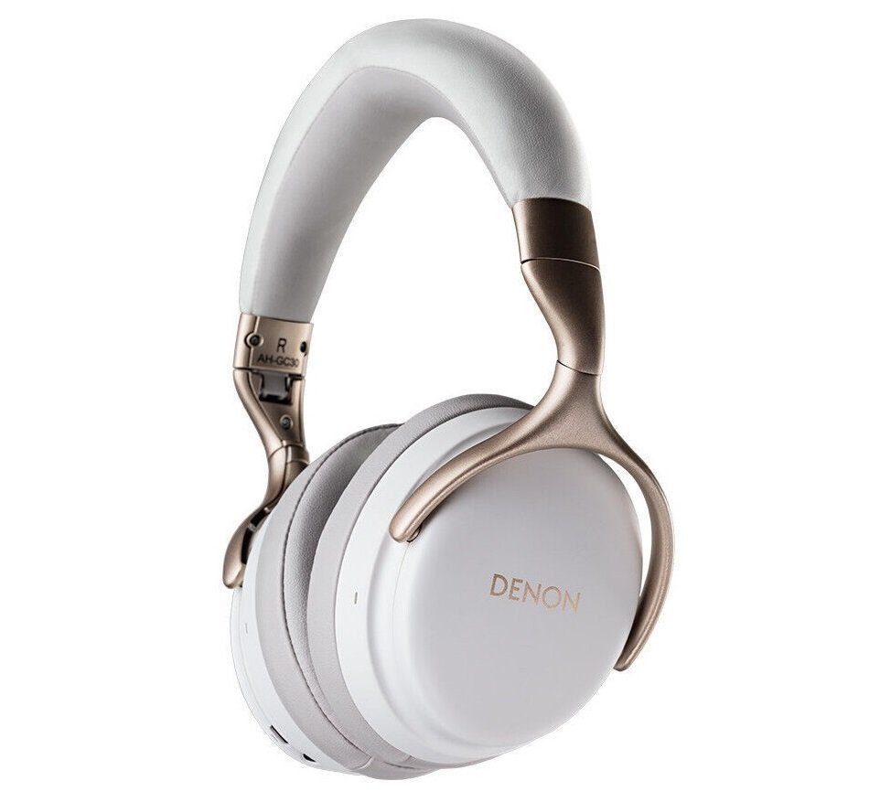 Denon AH-GC30 Over-Ear Noise Cancelling aptX Faltbar Bluetooth weiß  Bluetooth-Kopfhörer