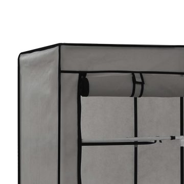 vidaXL Stoffschrank Kleiderschrank mit Fächern und Stangen Grau 150x45x175cm Stoff (1-St)