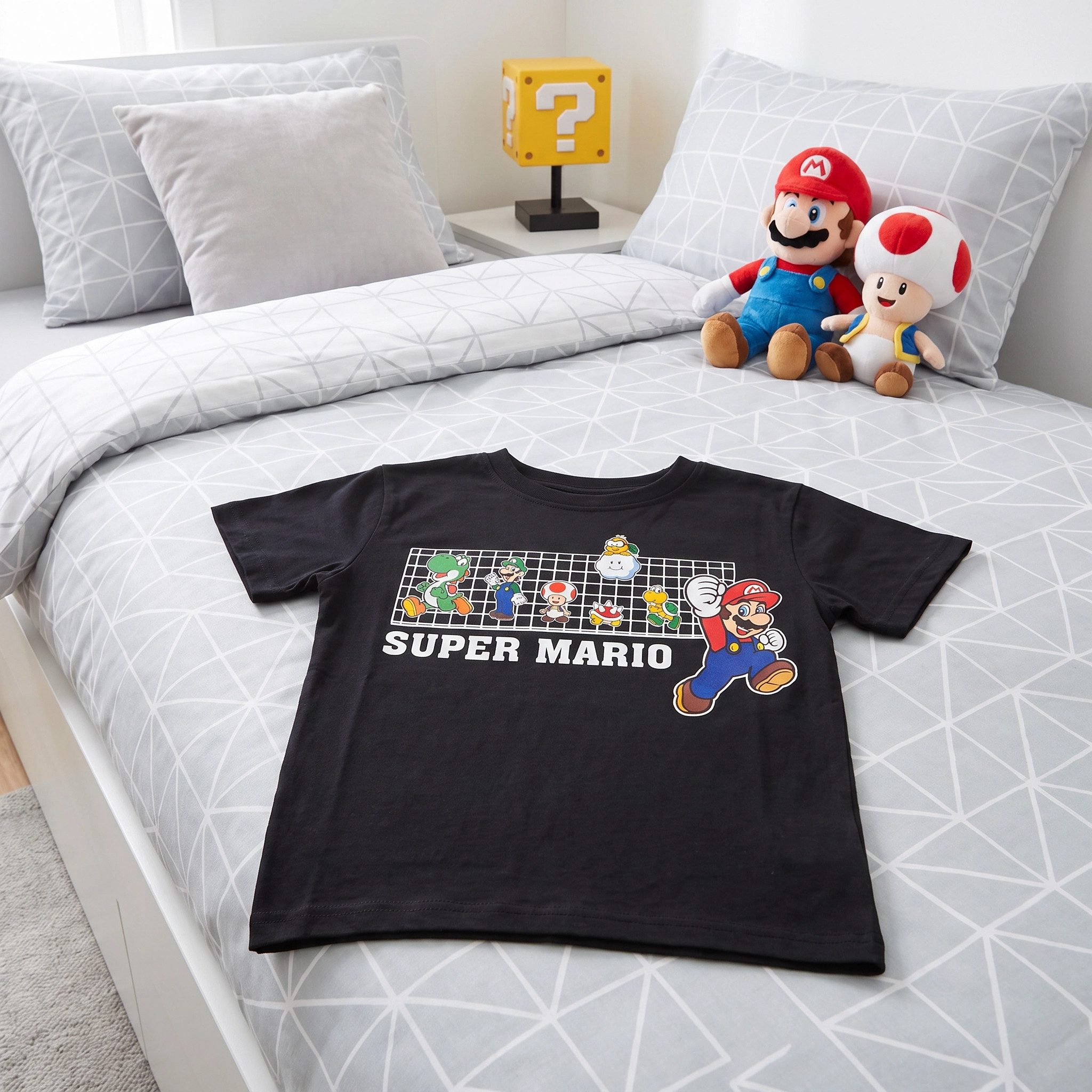 Super Mario Print-Shirt Super Mario Kinder T-Shirt Kurzarm Gr. 98 – 3 Motive 100% Baumwolle 100% Baumwolle