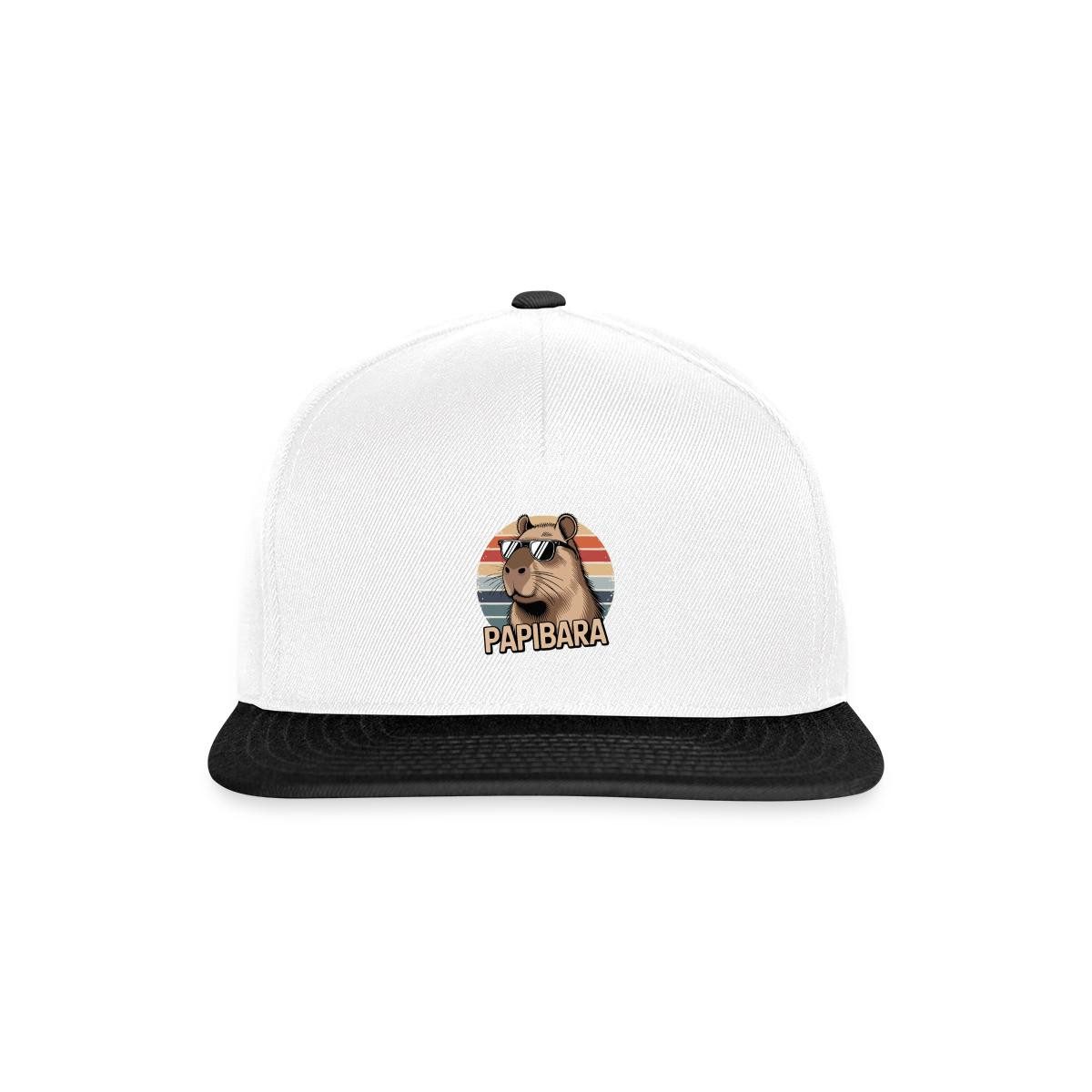 Spreadshirt Snapback Cap Papibara Capybara Papa Wortspiel Retro Snapback Cap (1-St)