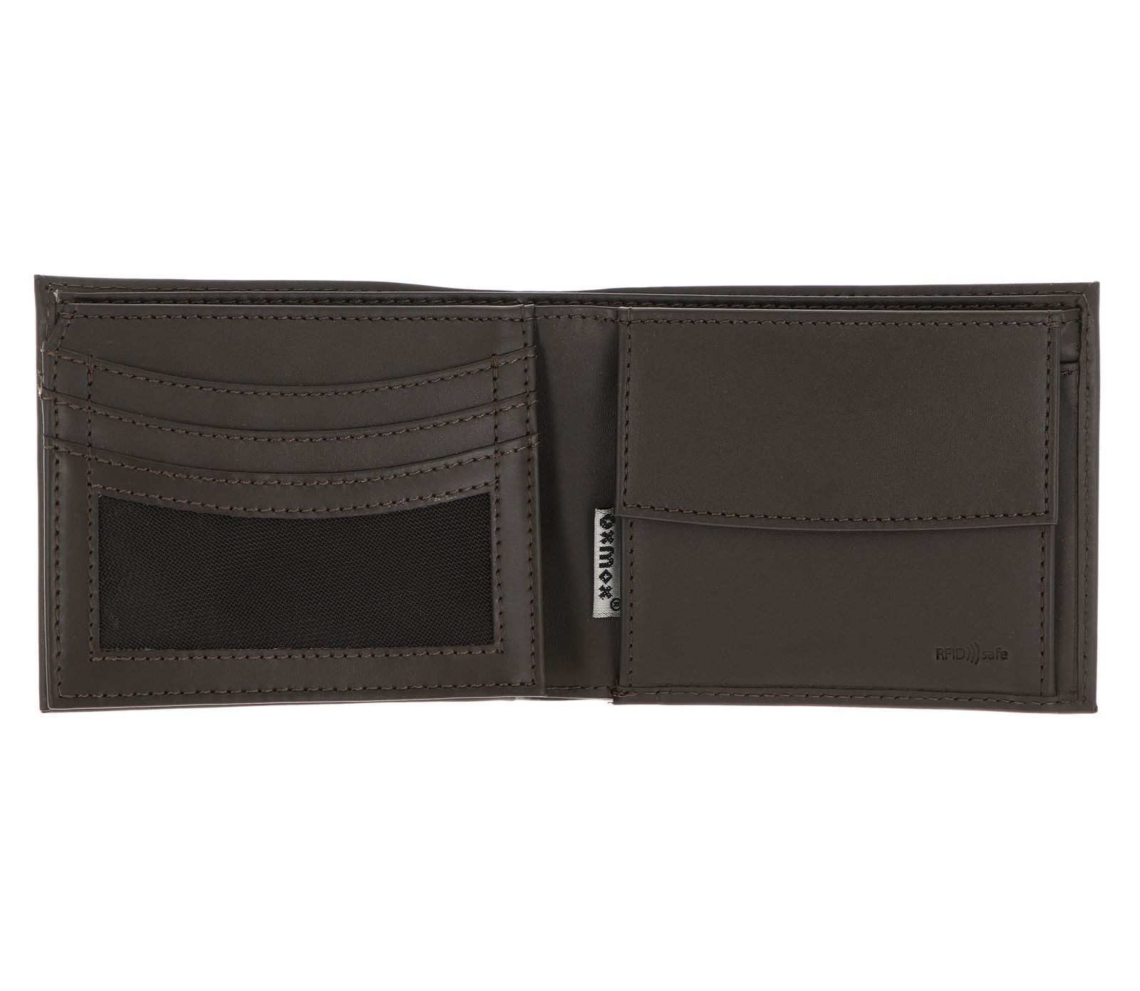 OXMOX Geldbörse Querscheinbörse, aus echtem Rindsleder mit RFID-Blocker Schutz