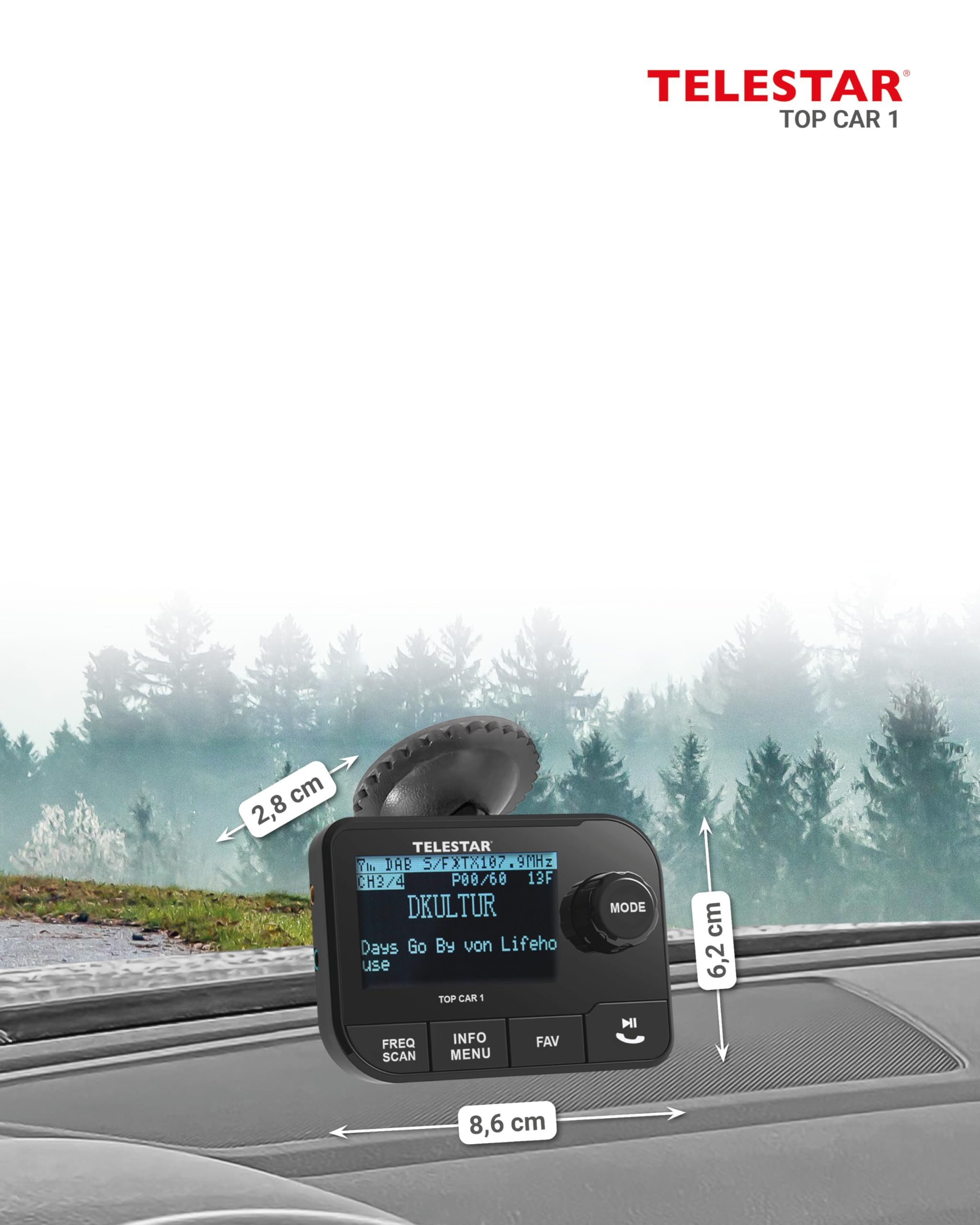 TELESTAR TELESTAR TOP CAR 1 DAB+ Digitalradio (DAB) (DAB+ Fahrzeugempfänger für klaren Radioempfang)