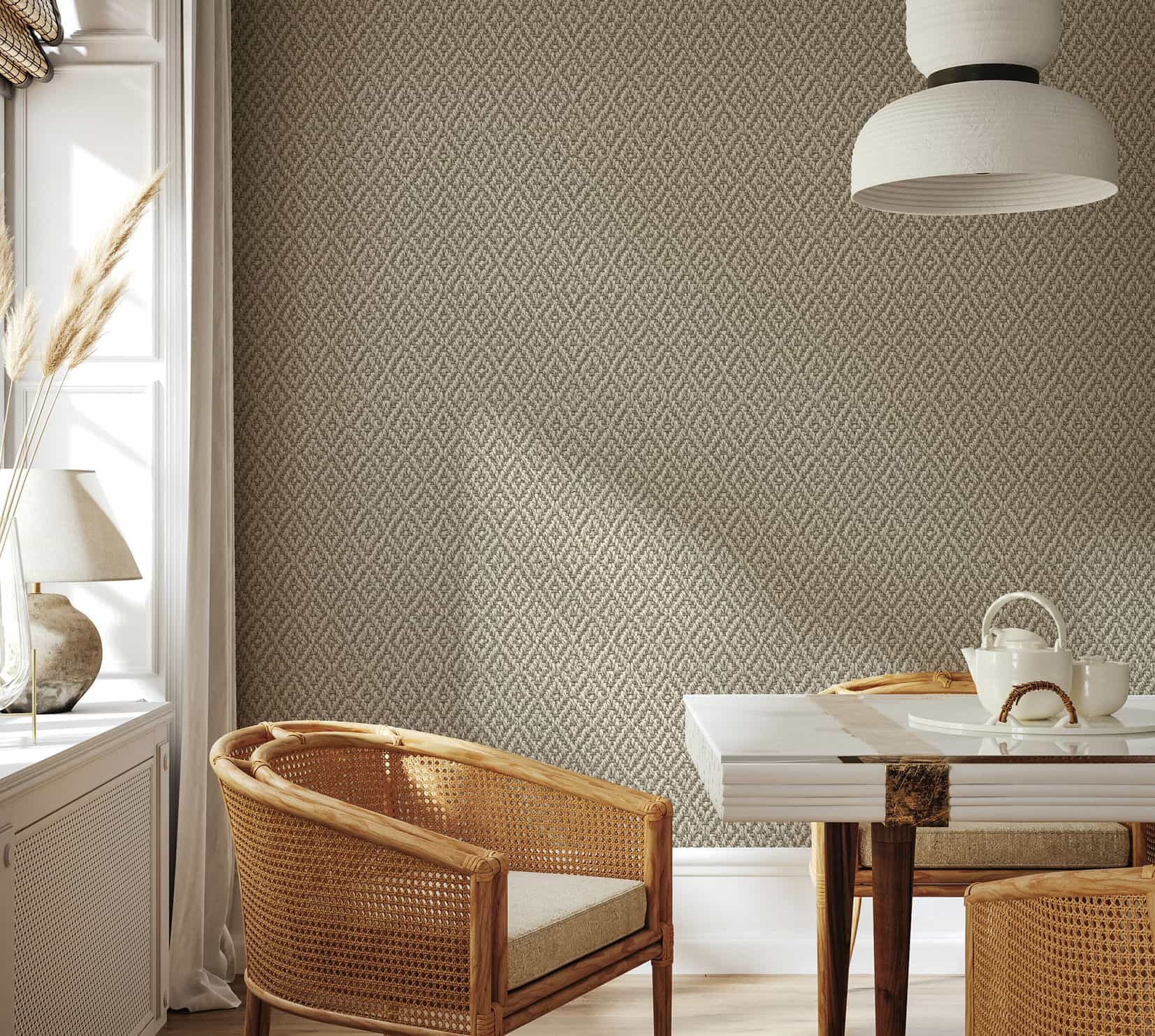 Marburg Vliestapete Tapete Nature Grid, geprägt, 3D-Optik, moderne Vliestapete für Wohnzimmer Schlafzimmer Küche