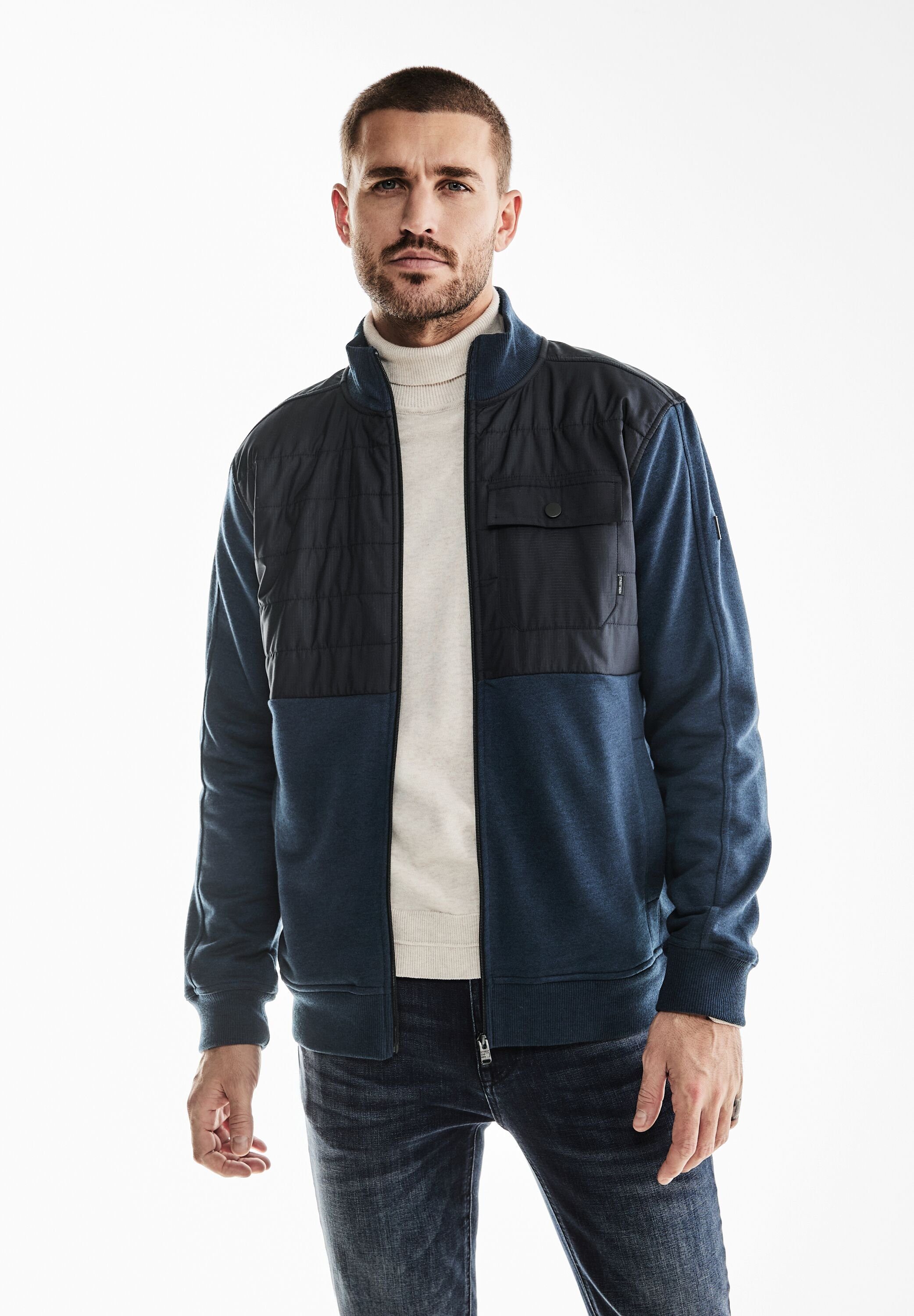 STREET ONE MEN Sweatjacke, mit Stehkragen günstig online kaufen