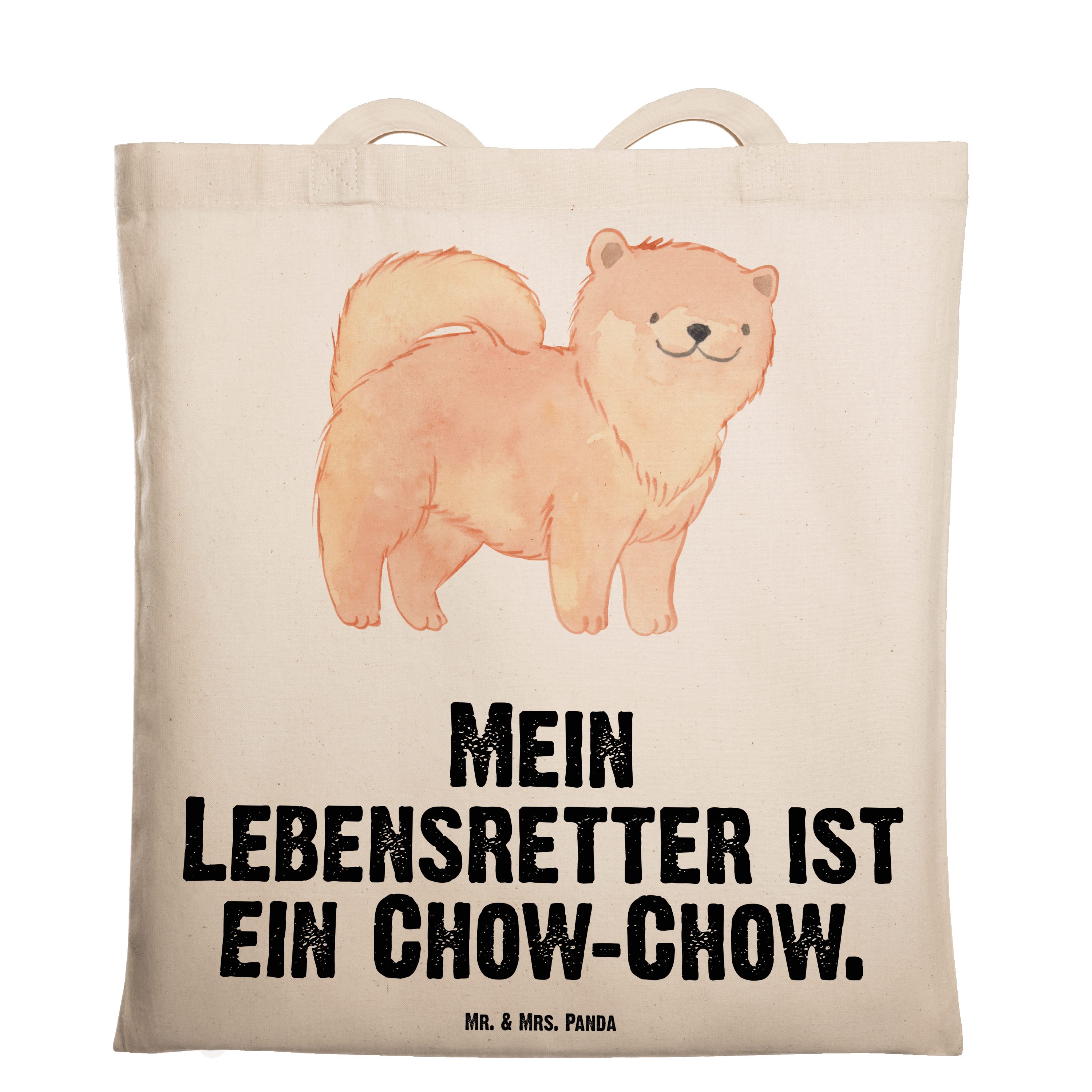 Mr. & Mrs. Panda Tragetasche Chow-Chow Lebensretter - Transparent - Geschenk, Rassehund, Stoffbeut (1-tlg)