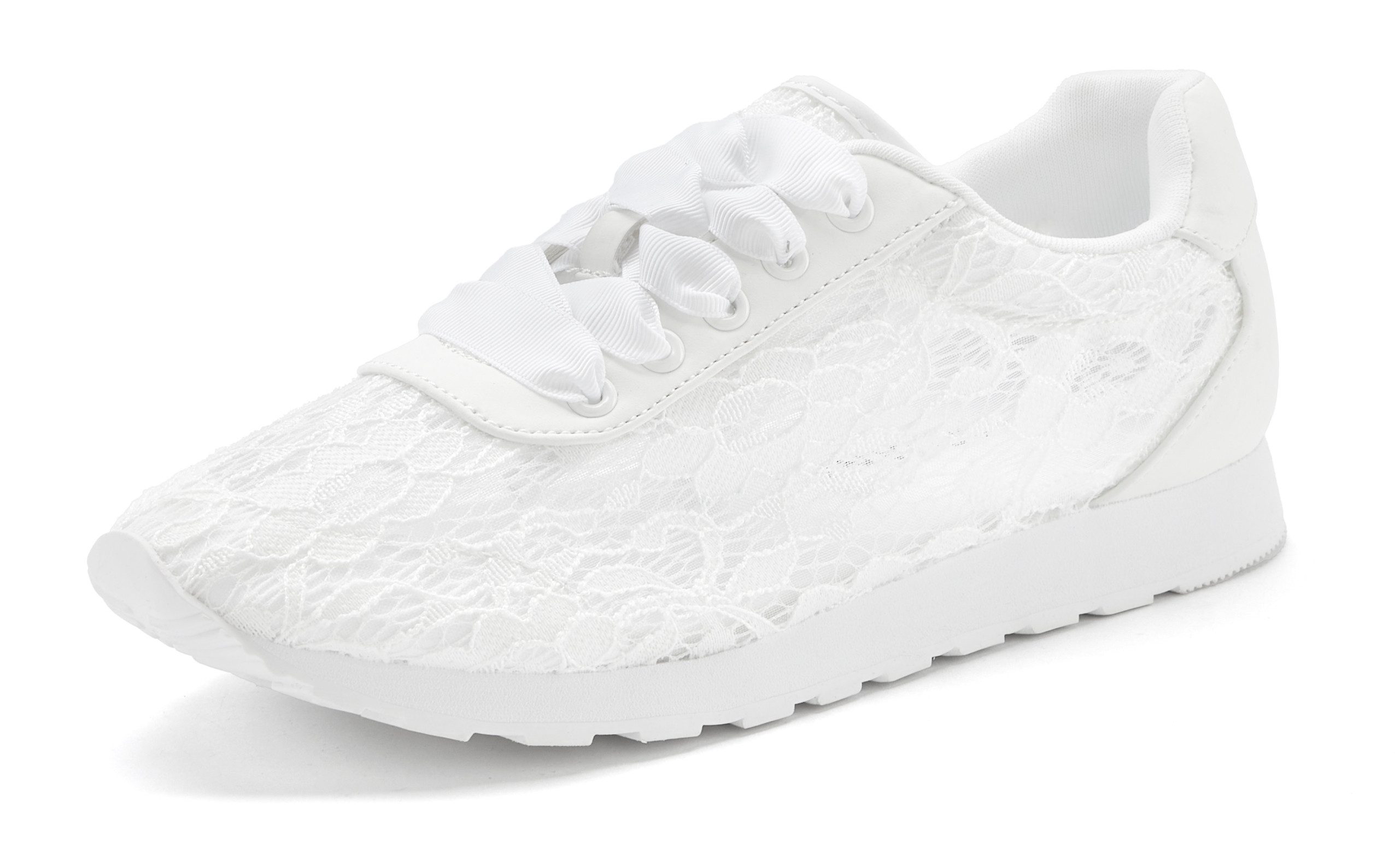 LASCANA Freizeitschuh, Schnürschuh, Sneaker mit modischer Spitze VEGAN