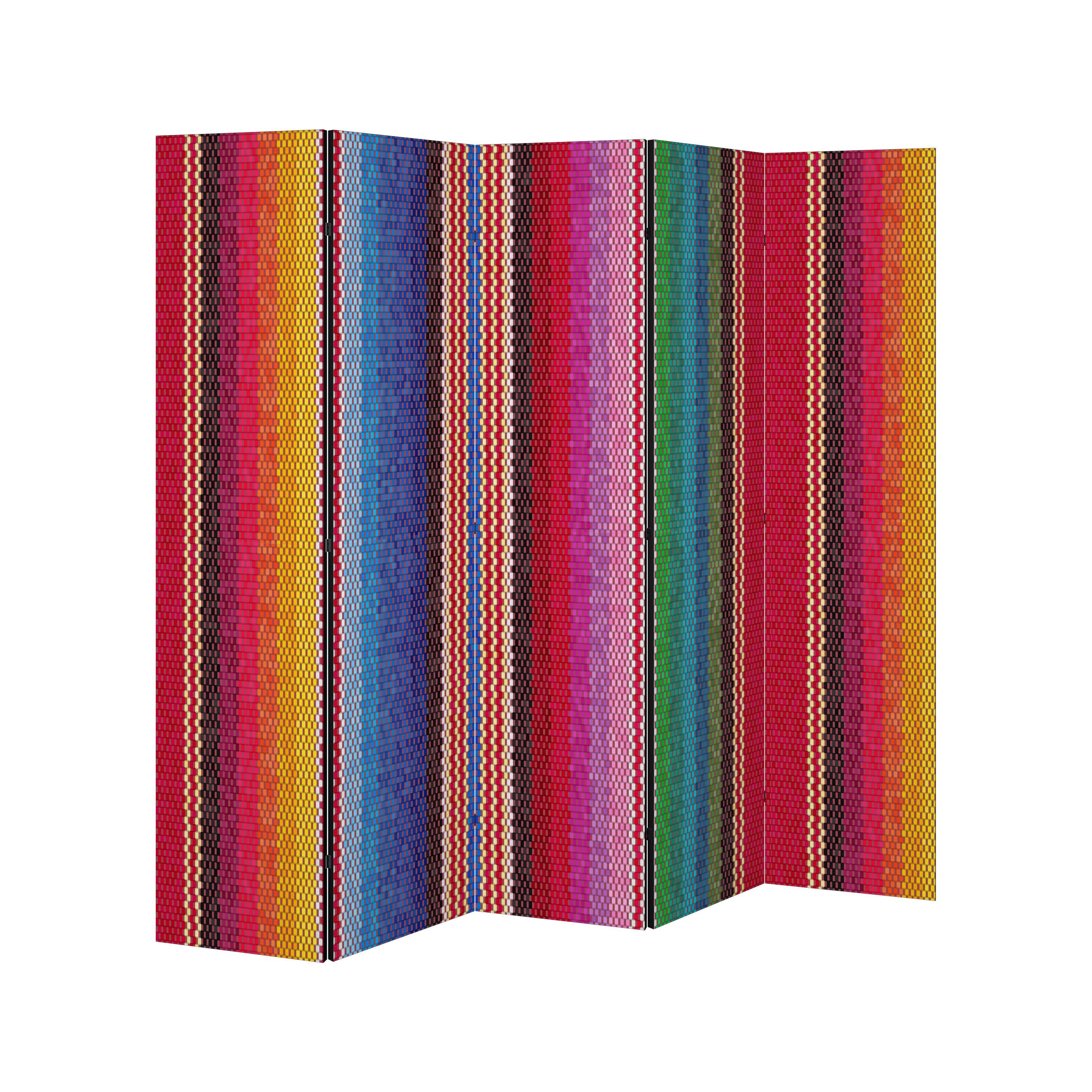 SPACEREBELS Paravent ETHNIC MEXICAN (1 St), Raumteiler mit 5 Paneelen, einseitig bedruckt, 190 x 168 cm