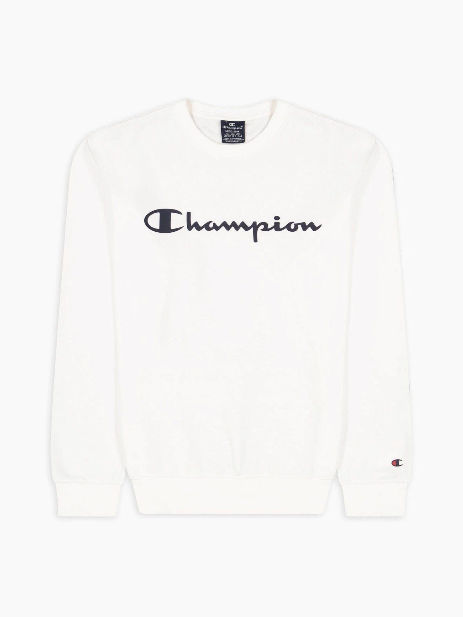 Champion Sweatshirt Pullover Sweatshirt aus Baumwollfleece weiß mit