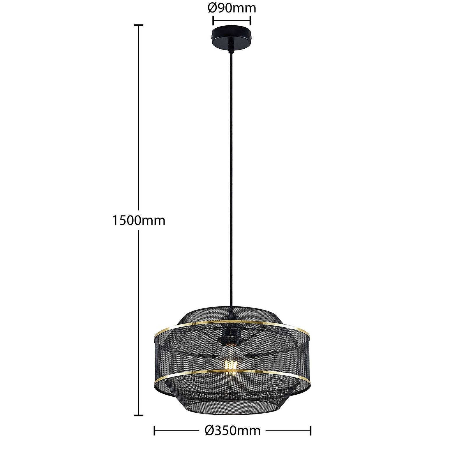 dimmbar, Metall, inklusive, nicht gold, E27, Leuchtmittel Lindby 1 Hängeleuchte Deckenlampe Schwarz, Wohnen, Dionta, Junges flammig,