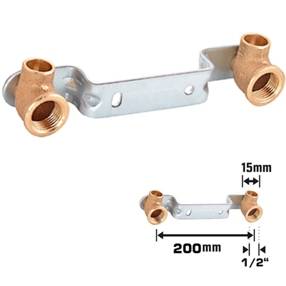 Lötfitting Löt Montageeinheit Ø 15 mm x 1/2" x 200 mm Rotguss