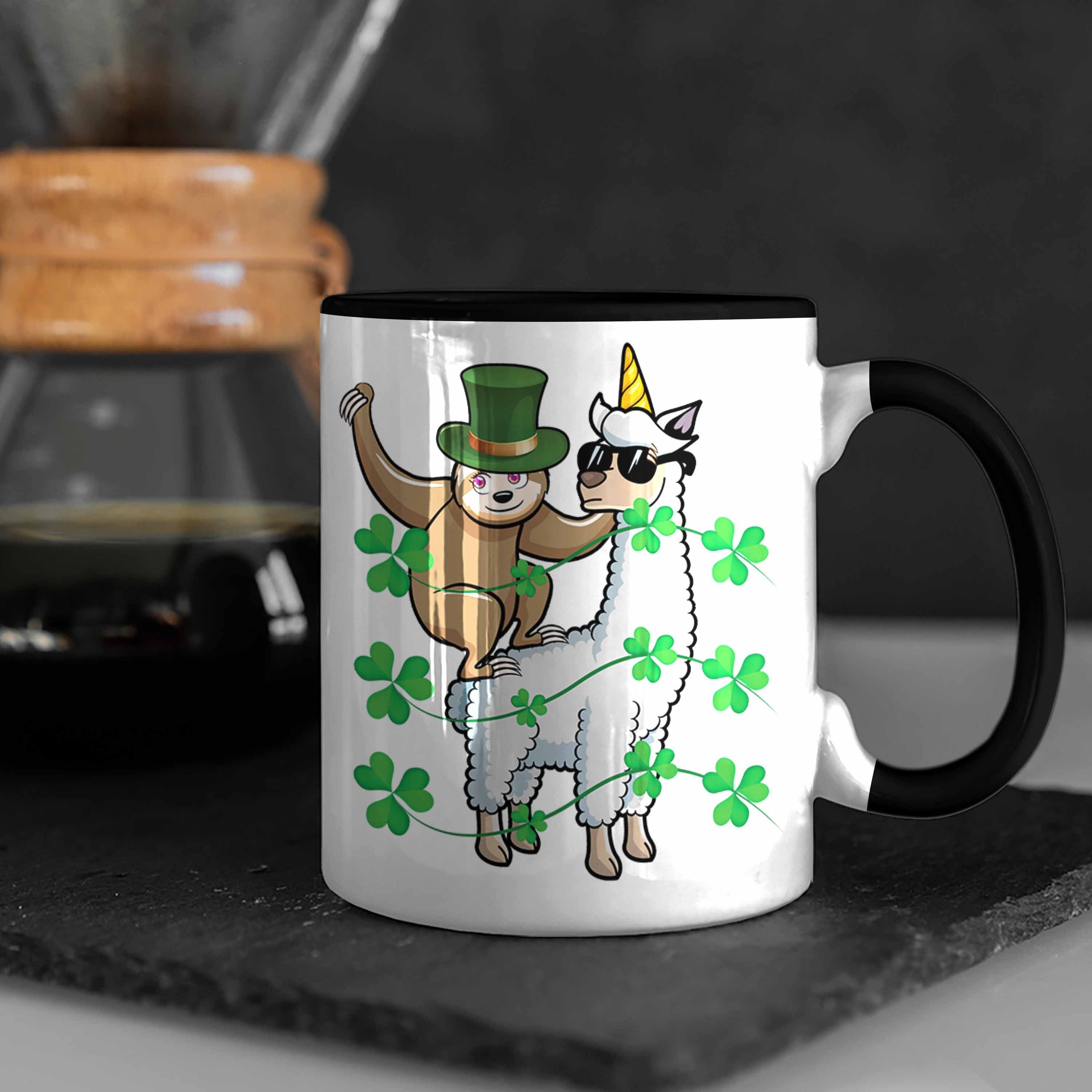 Faultier Geschenk Llama Schwarz Lustig Trendation Tasse Tasse Grafik