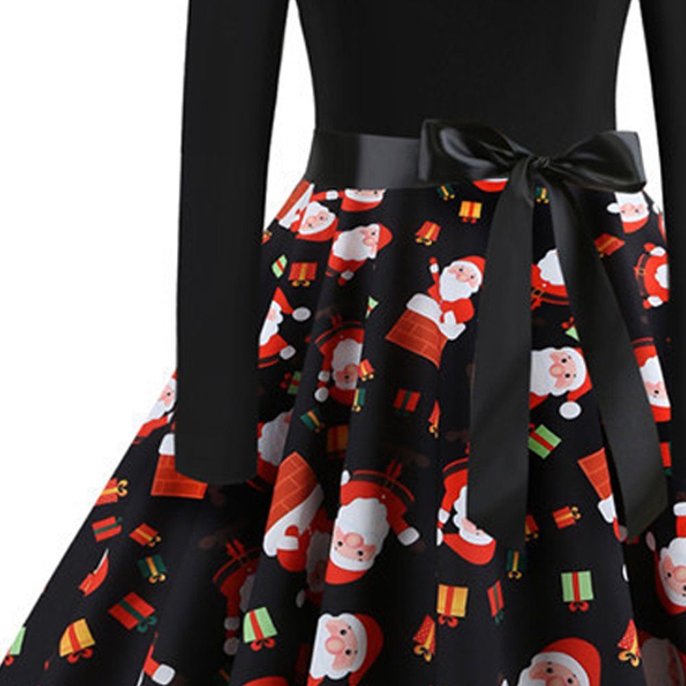 Mmgoqqt Jerseykleid »Christmas Dresses Mädchen Festlich Festival  Weihnachtskleid Damen Elegant Langarm Vintage Weihnachtskleider Damen Jahre Kleider  Damen Kleid Frauen Strandkleid (XL)«