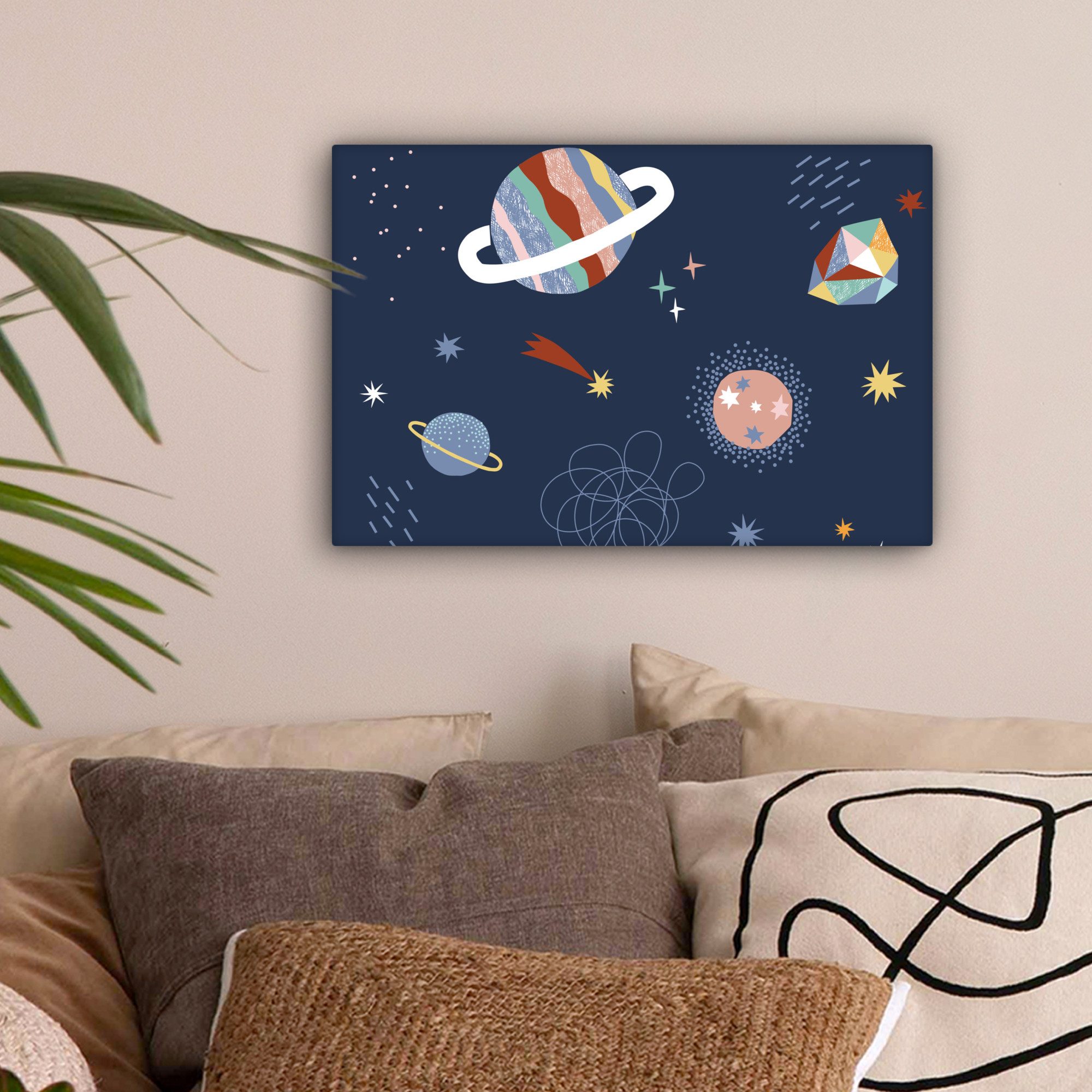 OneMillionCanvasses® Leinwandbild Kinderzimmer - Weltraum - günstig online kaufen