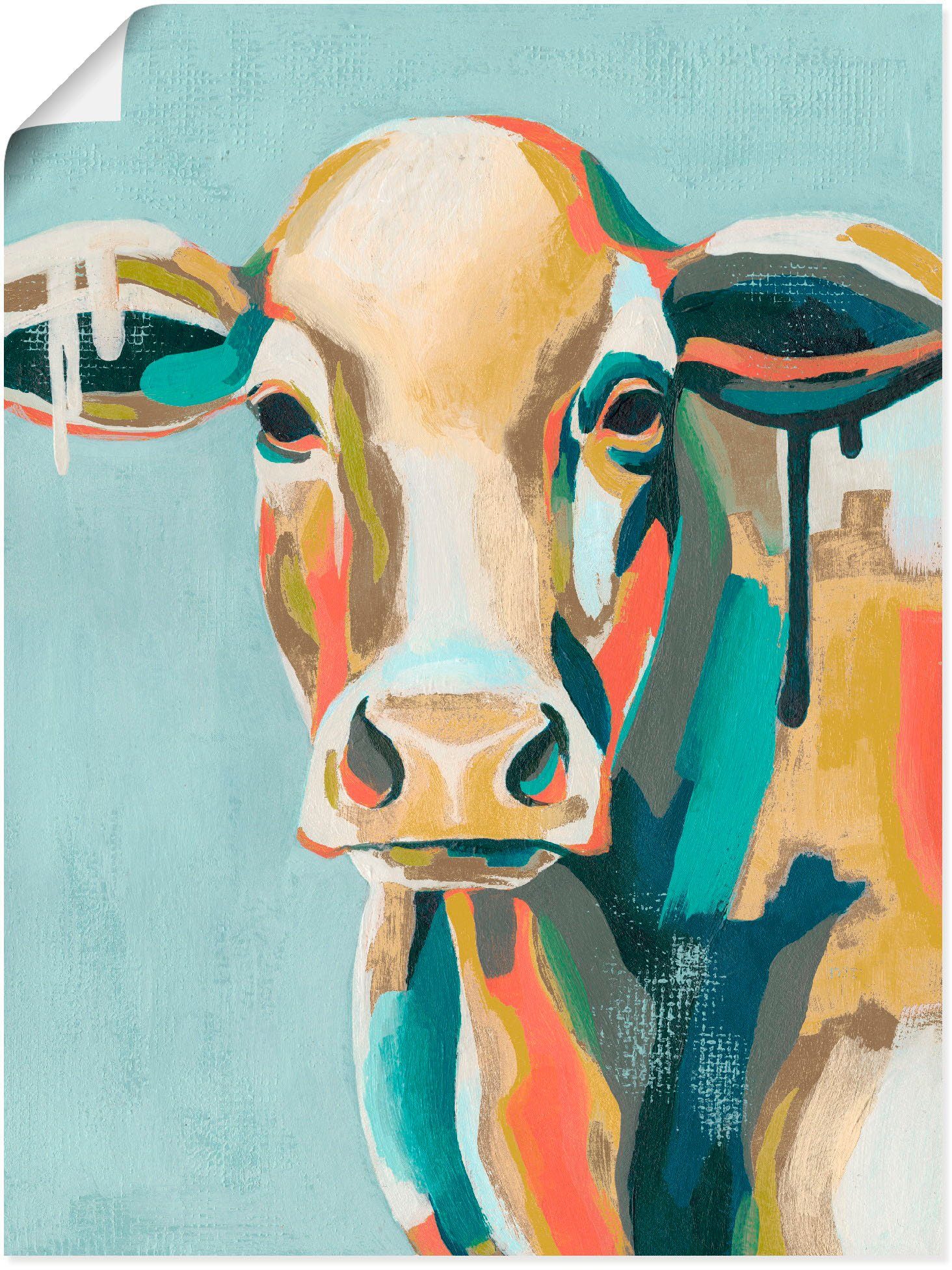 Artland Wandbild Bunte Kühe I, Haustiere (1 St), als Alubild, Leinwandbild, Wandaufkleber oder Poster in versch. Größen