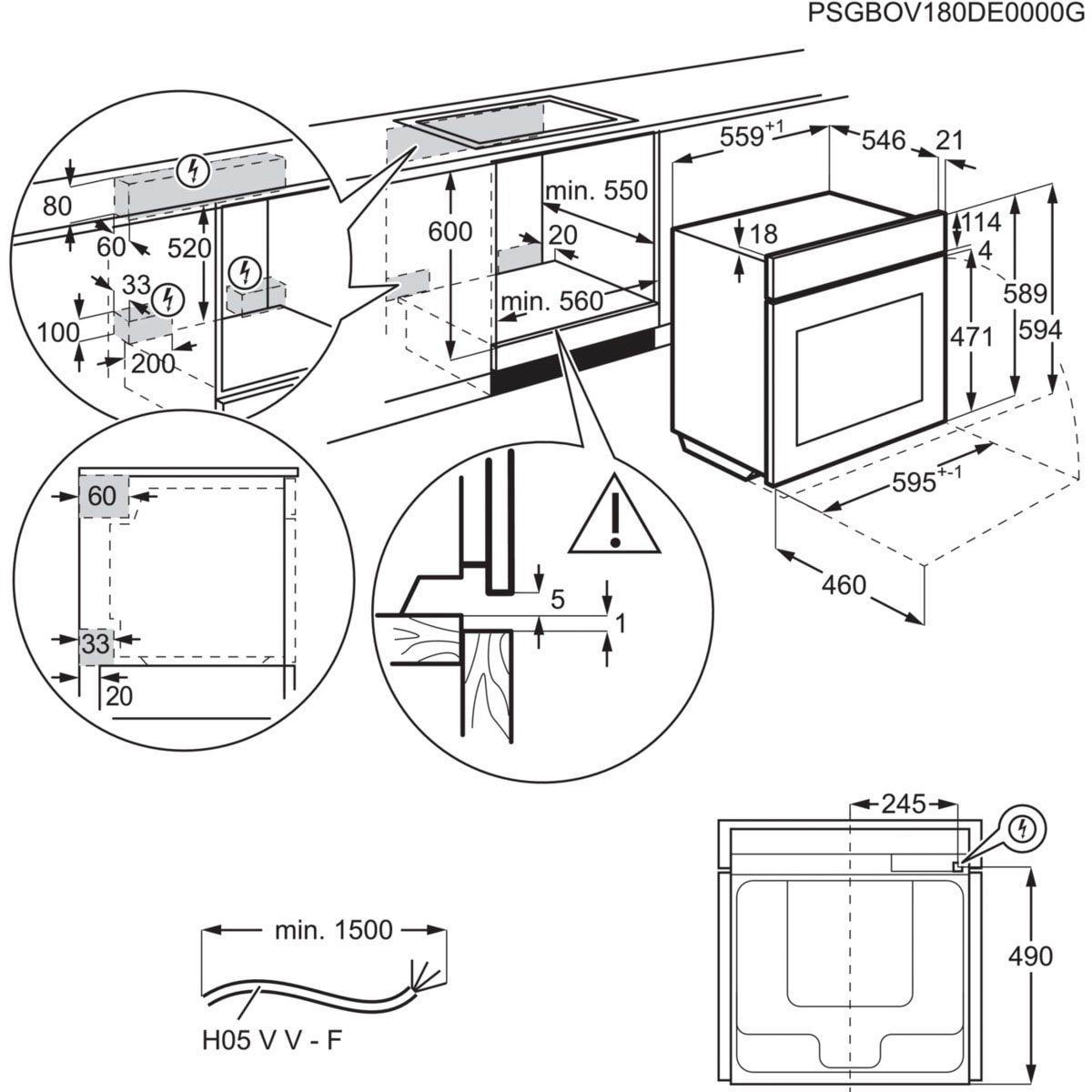 AEG Induktions Herd-Set HF26B6016R, mit - Pyrolyse-Selbstreinigung, Backauszug, Kerntemperatursensor SenseCook