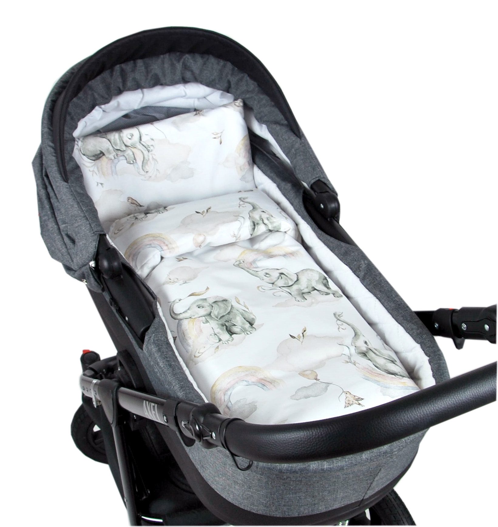 BabyLux Babybettbezug BABYLUX 2tlg.Set BEZUG Kinderwagen Bettbezug Bettwäsche Wiege 60x78 cm, 127. Elefanten Beige 60 x 78 cm