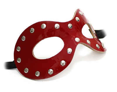 unbespielt Verkleidungsmaske Handarbeit Original Venezianische Maske Damen Fellini Rivetti Ledermaske rot, Hergestellt in Venedig