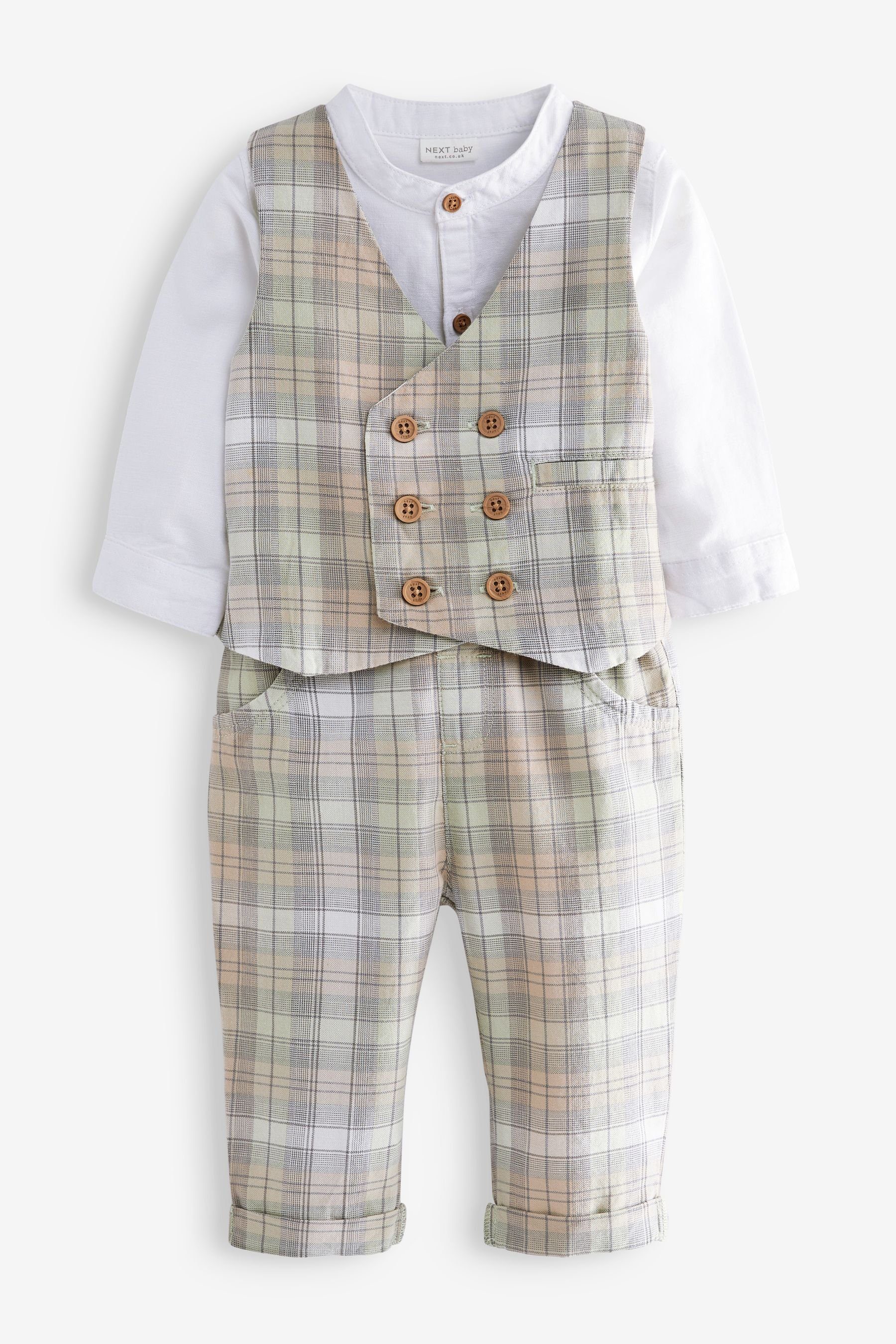 Next Weste & Hemd Baby Elegantes Set aus Hemd, Weste und Hosen (3-tlg)