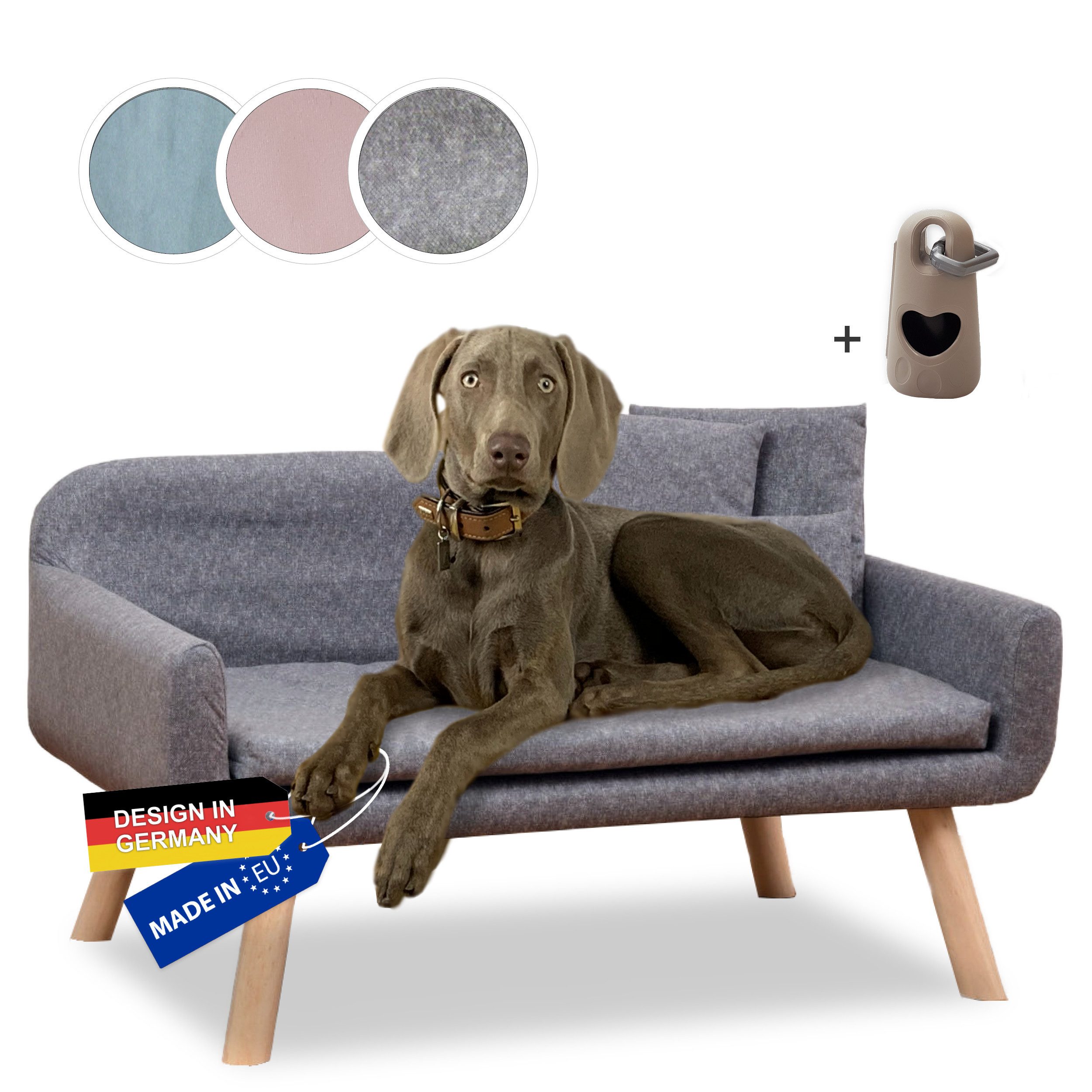 Rohrschneider Tiersofa edles Hundesofa Hundecouch CHICAGO inkl. Hundekotbeutelset