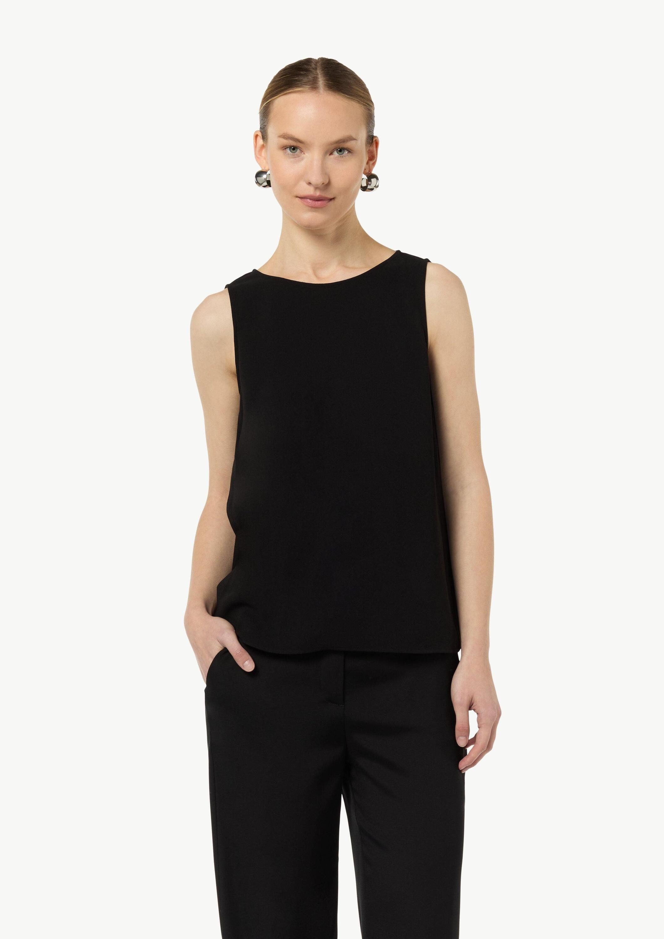 comma Blusentop Bluse Blusentop mit Plisseefalten