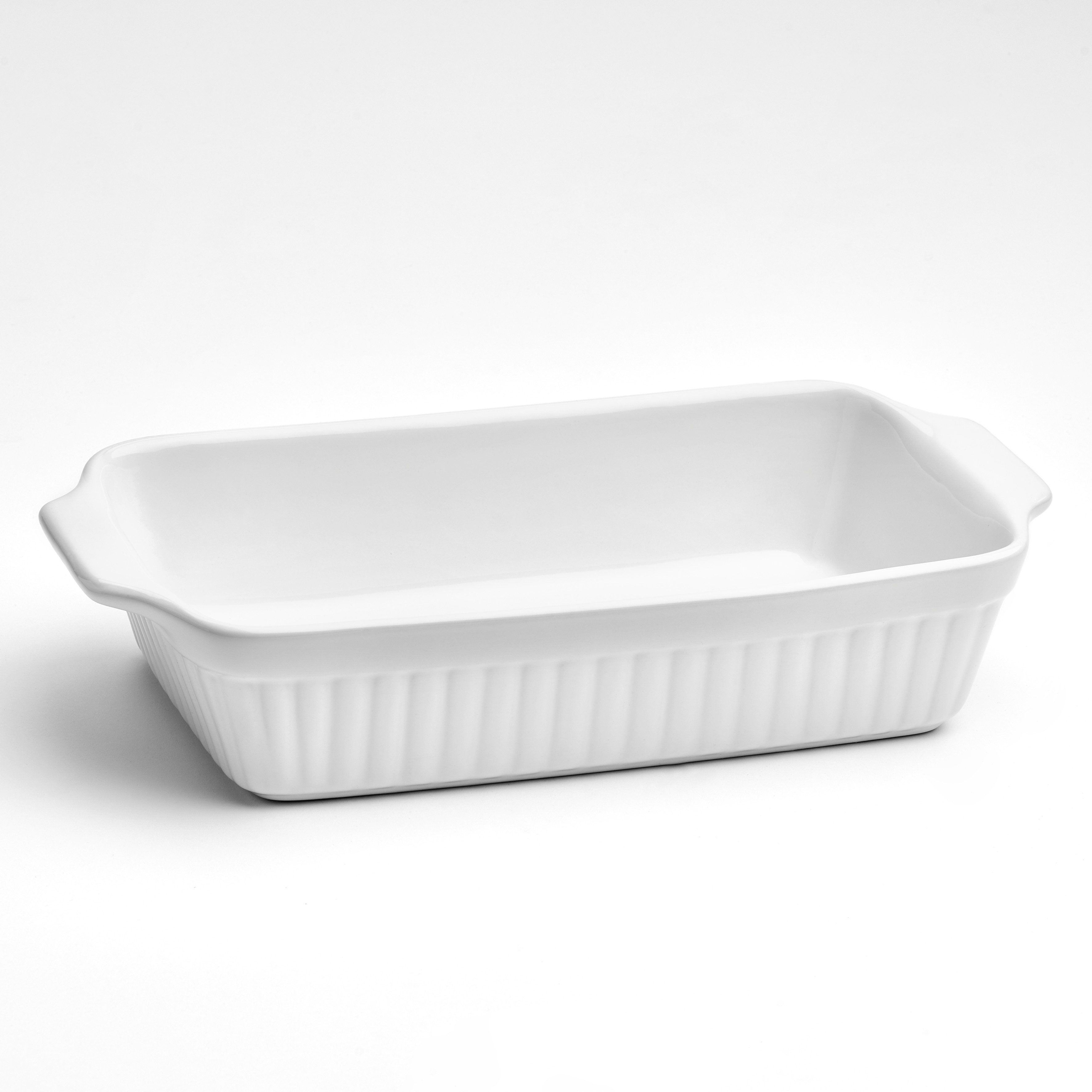 Auflaufform Backform rechteckig, 36 x 20 x 7,4 cm, mit Rillenstruktur