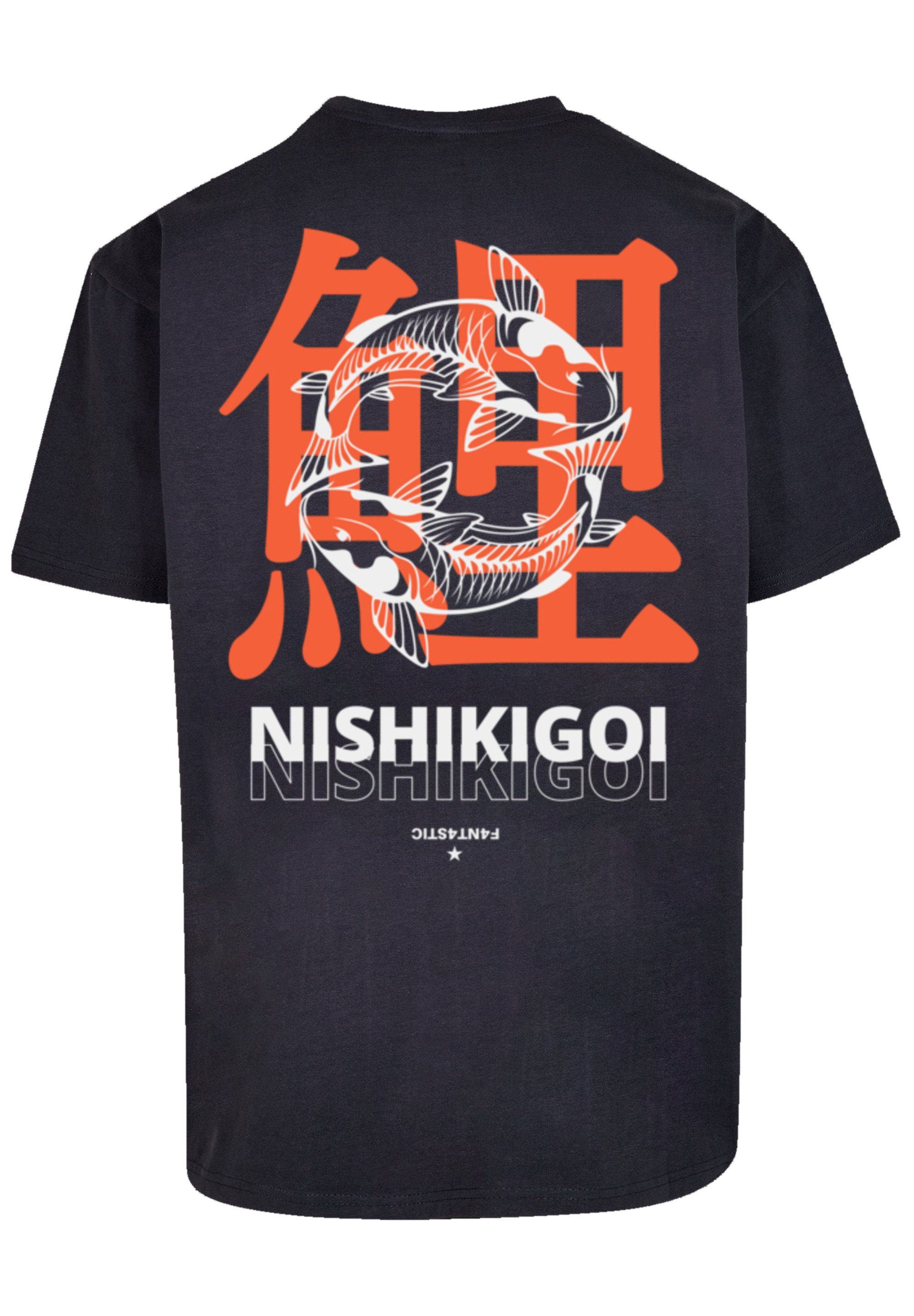 Koi Print navy T-Shirt F4NT4STIC Nishikigoi Grafik Japan