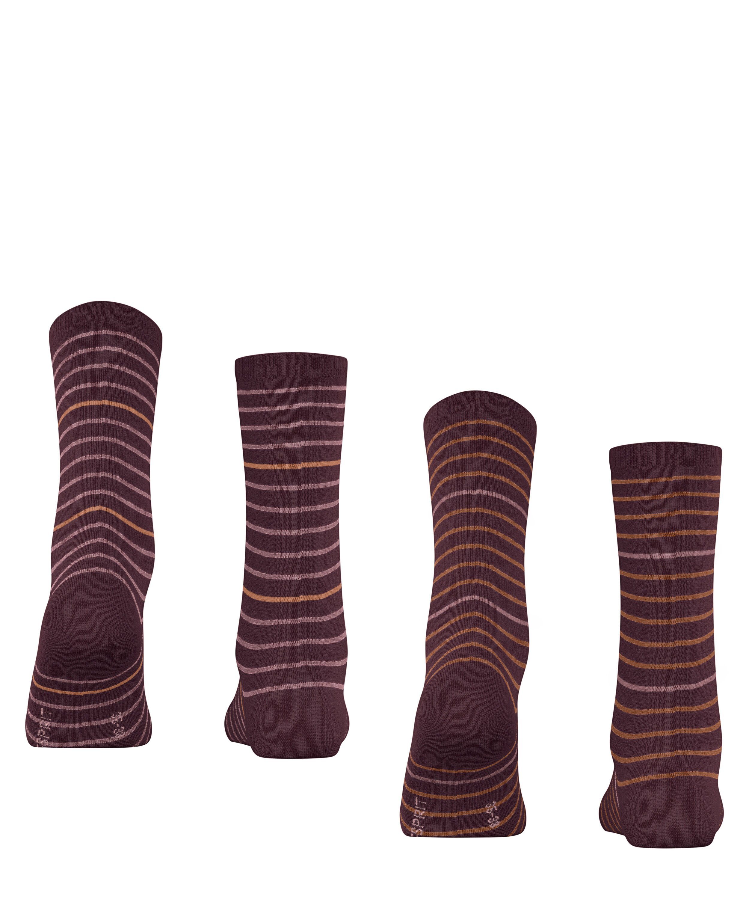 Socken Esprit claret 2-Pack (2-Paar) Stripe Fine (8375)