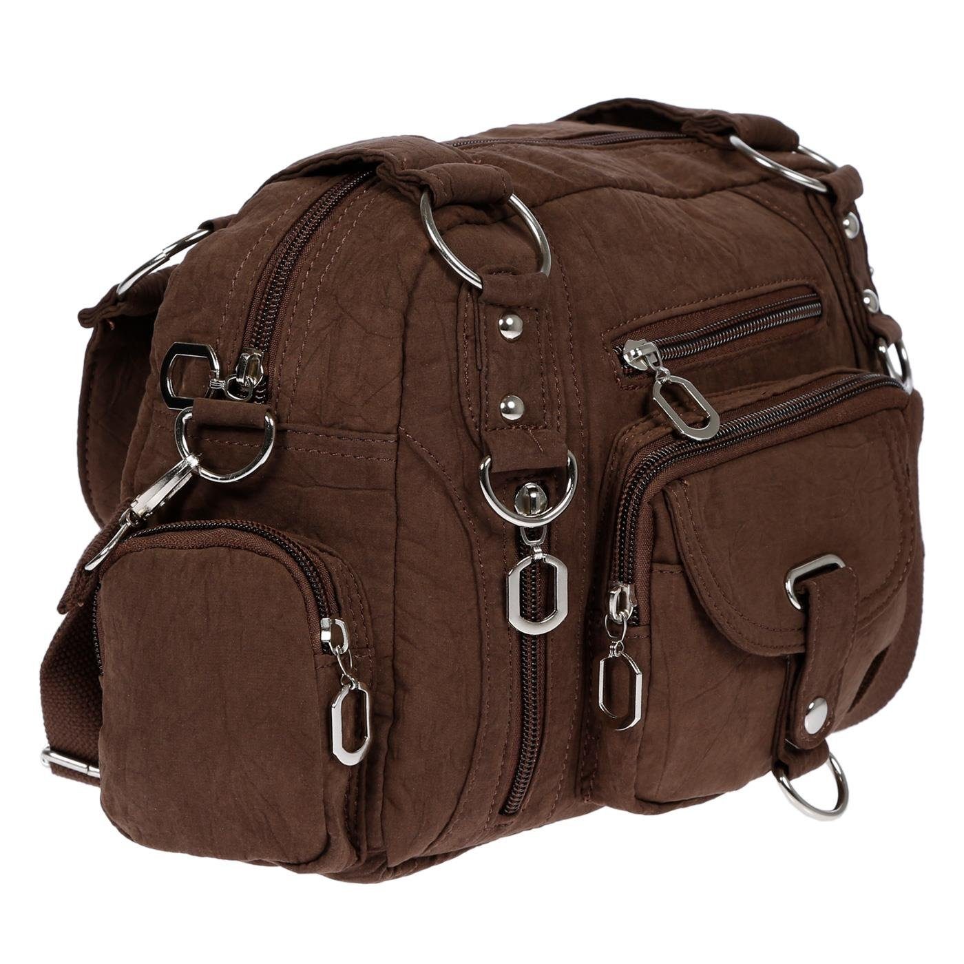 Christian Wippermann Henkeltasche Damenhandtasche Schultertasche Tasche Umhängetasche (1-tlg), Canvas Shopper Crossover Bag