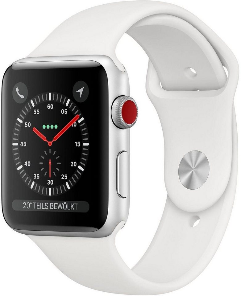 Apple Series 3 GPS + Cellular, Aluminiumgehäuse mit Sportarmband 38mm Watch (Watch OS 5, inkl