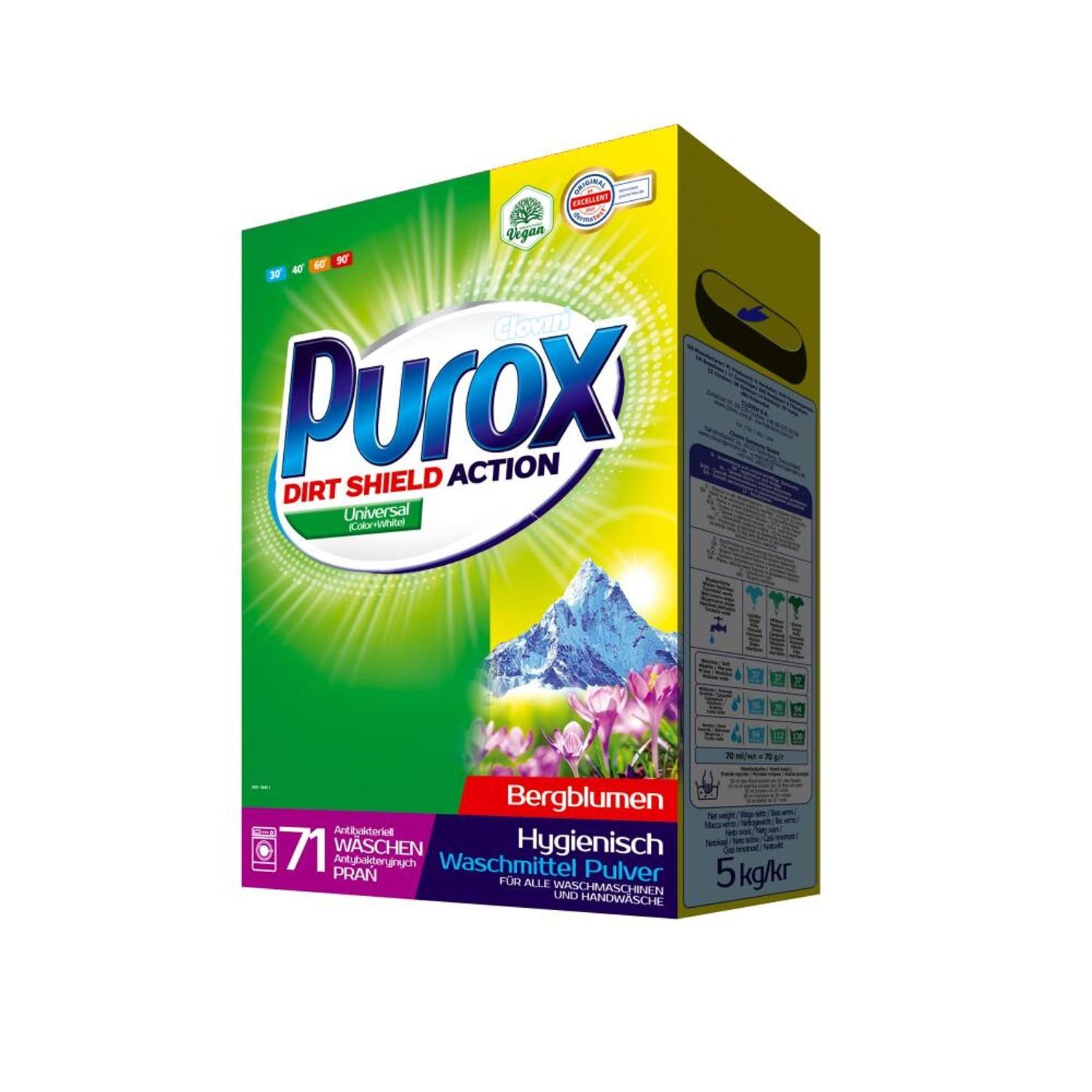 Purox 5kg Universal Waschmittel Pulver Wäschereinigung Kleidung Colorwaschmittel