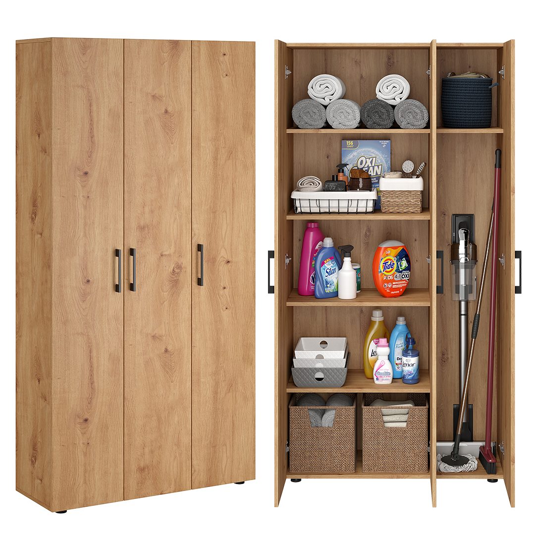 Bellamio Mehrzweckschrank Apol (Eichenoptik) Akten- und Besenschrank mit 7 günstig online kaufen