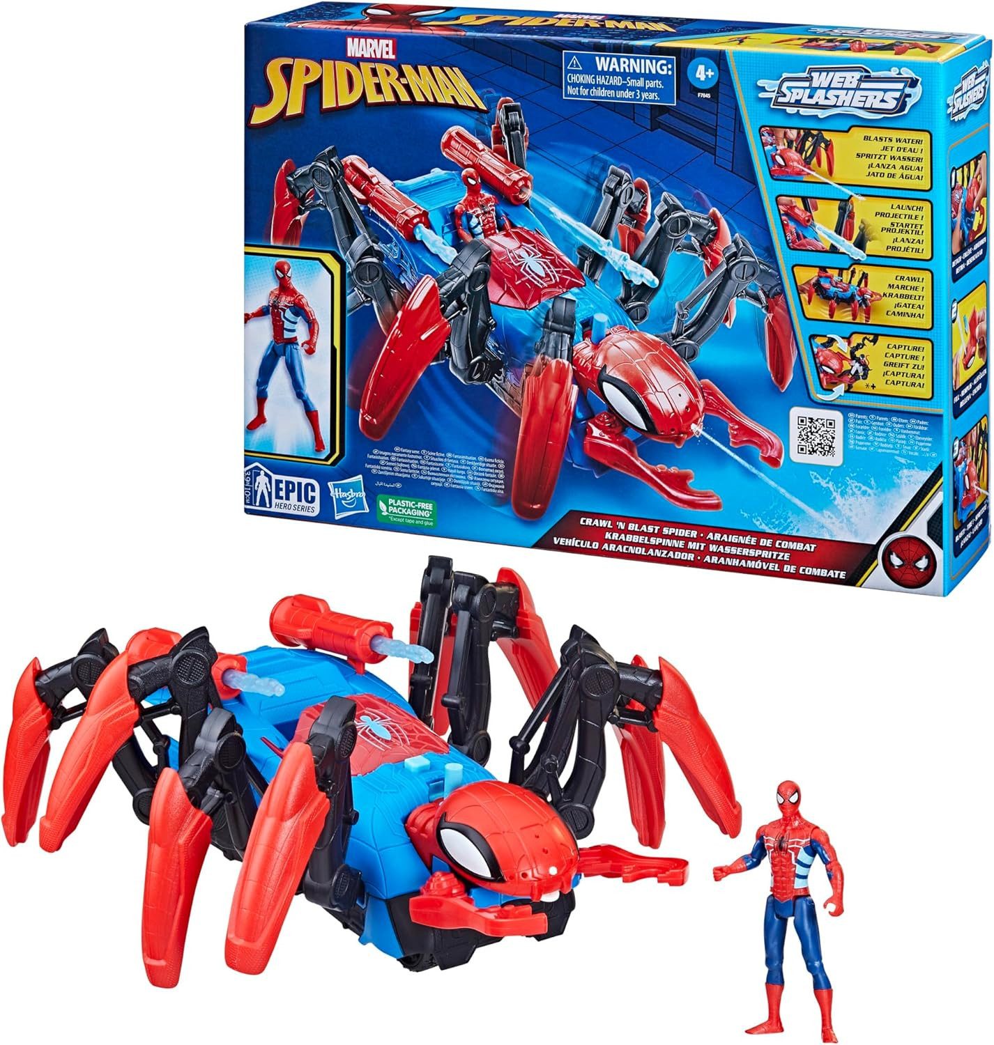Hasbro Actionfigur Marvel Spider-Man Krabbelspinne mit Wasserspritze