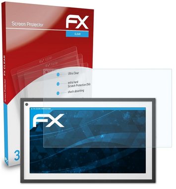 atFoliX Schutzfolie Displayschutz für Amazon Echo Show 15, (3 Folien), Ultraklar und hartbeschichtet