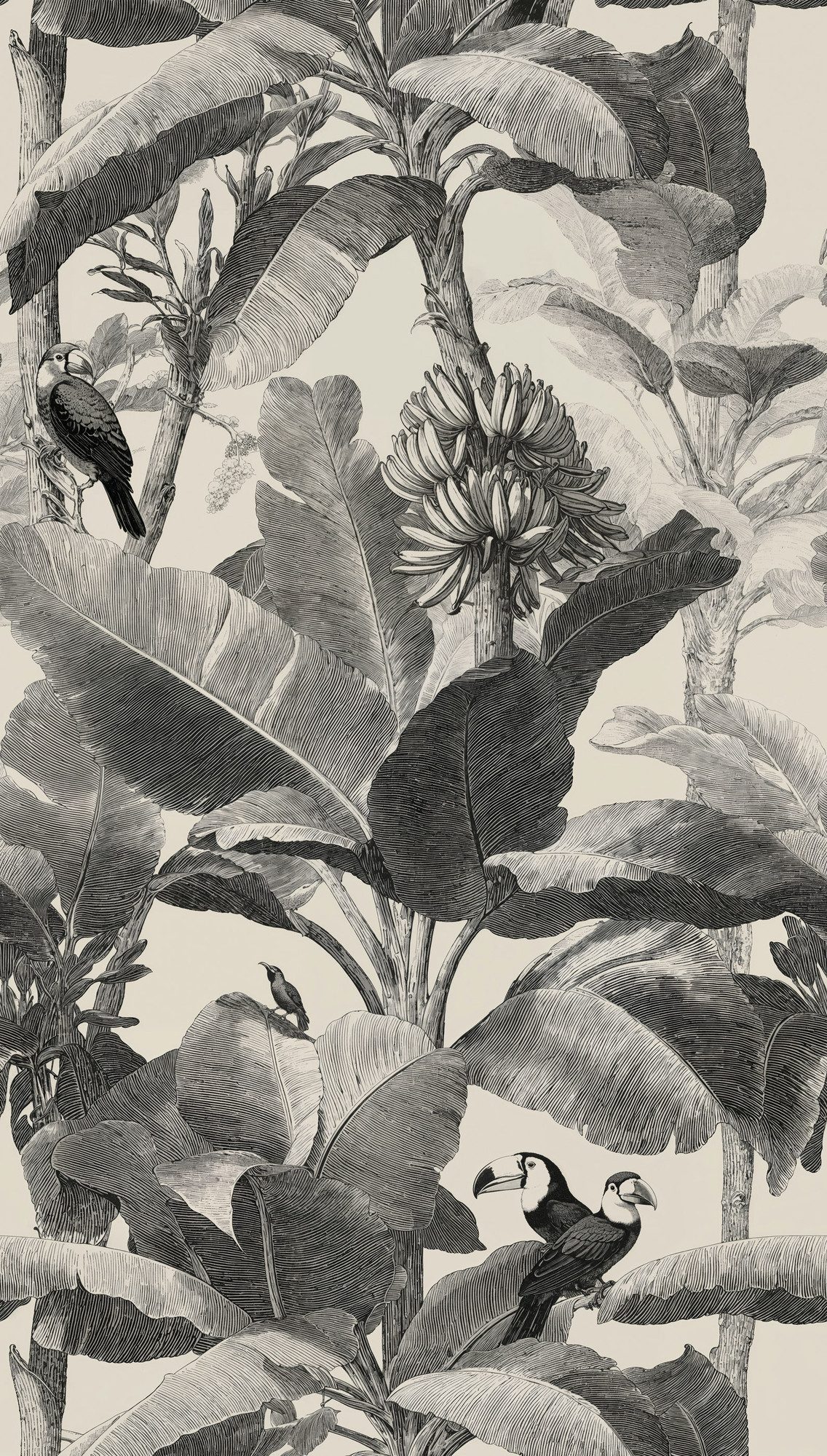 living walls Fototapete The Wall 4 Botanic – Tropische Bananenbäume Vlies-Fototapete, leicht strukturiert, matt, tropisch, botanisch, (1 St), Tropische Bananenbäume mit dekorativer Tiefenwirkung