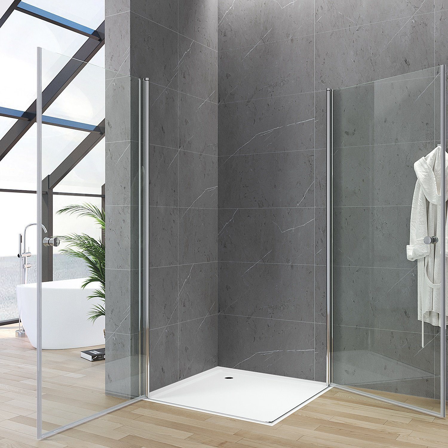 AQUABATOS Eckdusche Duschkabine Eckeinstieg mit Drehtüren Eckdusche Duschab günstig online kaufen