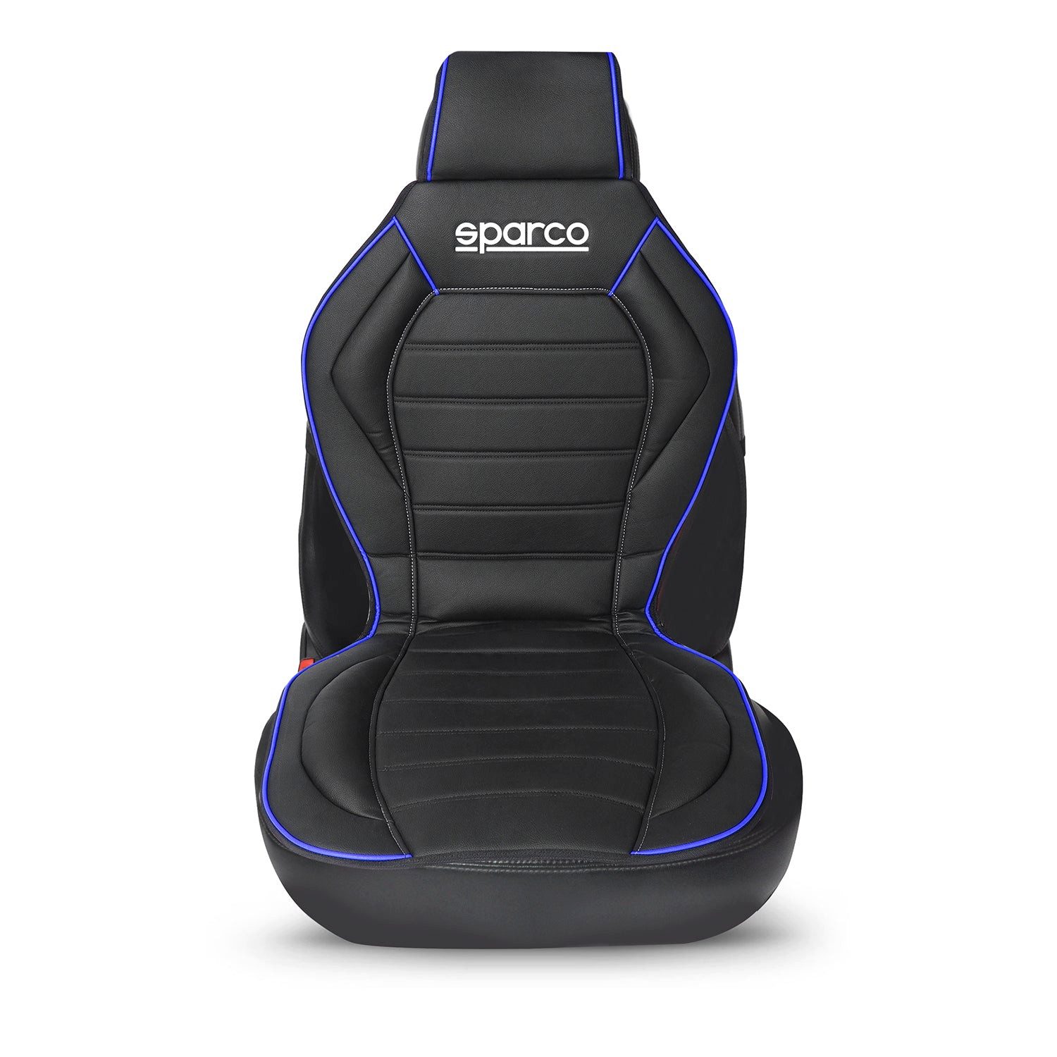 OMAC Autositzbezug SPARCO Sitzkissen Sitzauflage Universal Schwarz Blau Auto-Sitzschutz, Atmungsaktiv, sportliches Aussehen, ergonomisch