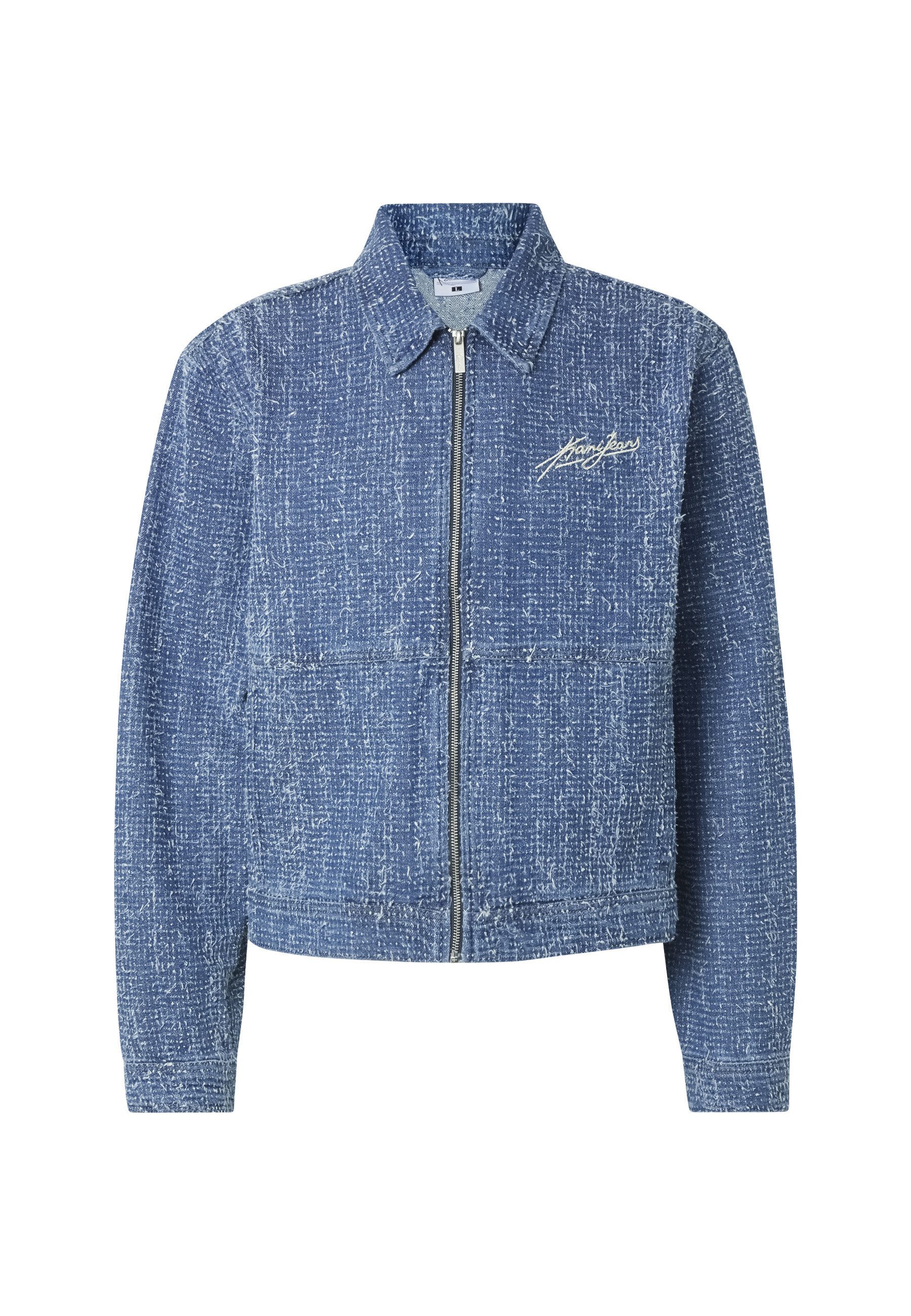 Karl Kani Jeansjacke Karl Kani Kani Jeans Distressed Zip Denim Jacket (1-St)