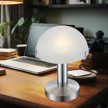 etc-shop Schreibtischlampe, Leuchtmittel inklusive, Warmweiß, Tischleuchte Nachttischleuchte Beistelllampe LED Touchfunktion weiß
