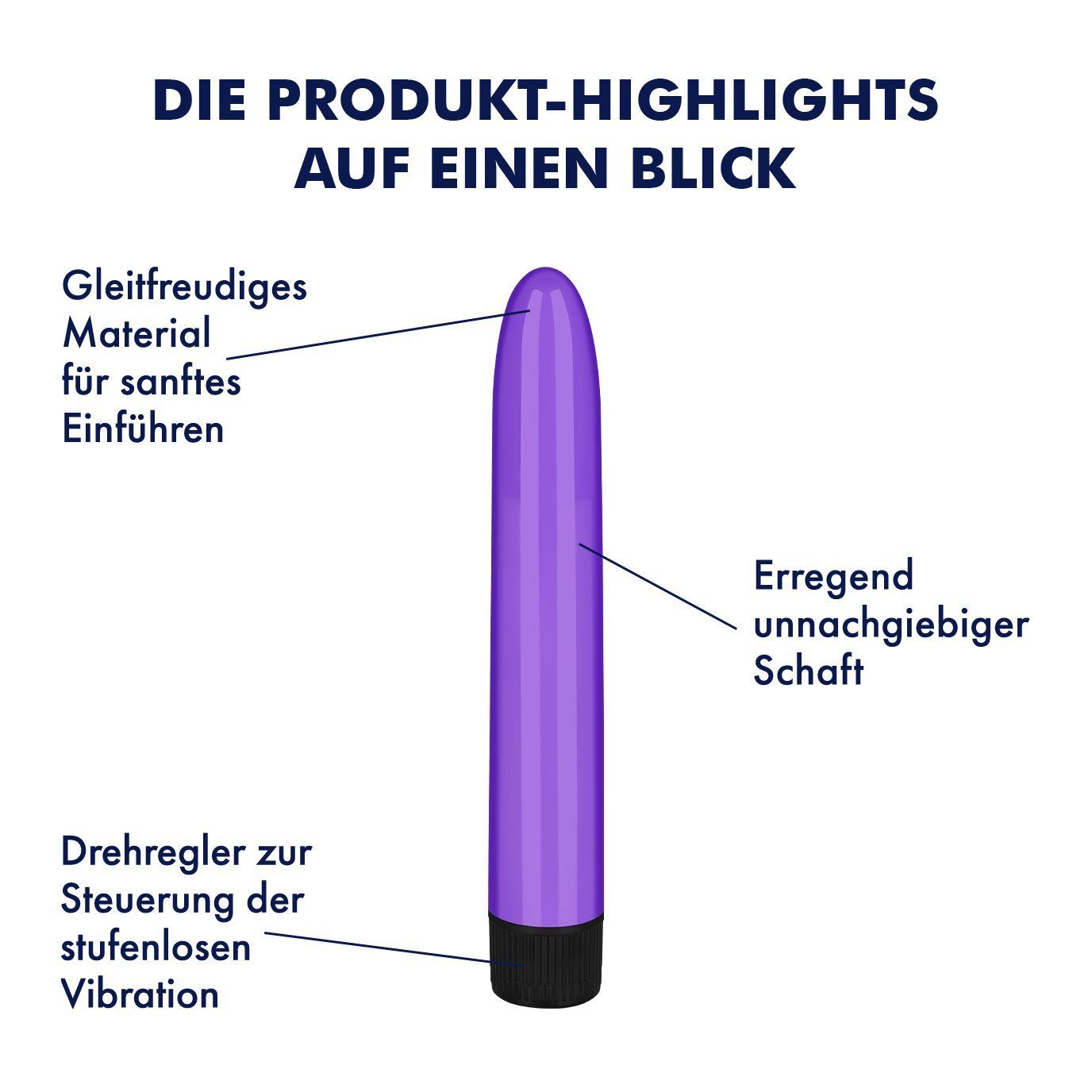 EIS Auflege-Vibrator (IPX7), gleitfreudig EIS wasserdicht lila cm', Vibrator, 17,5 'Kraftvoller
