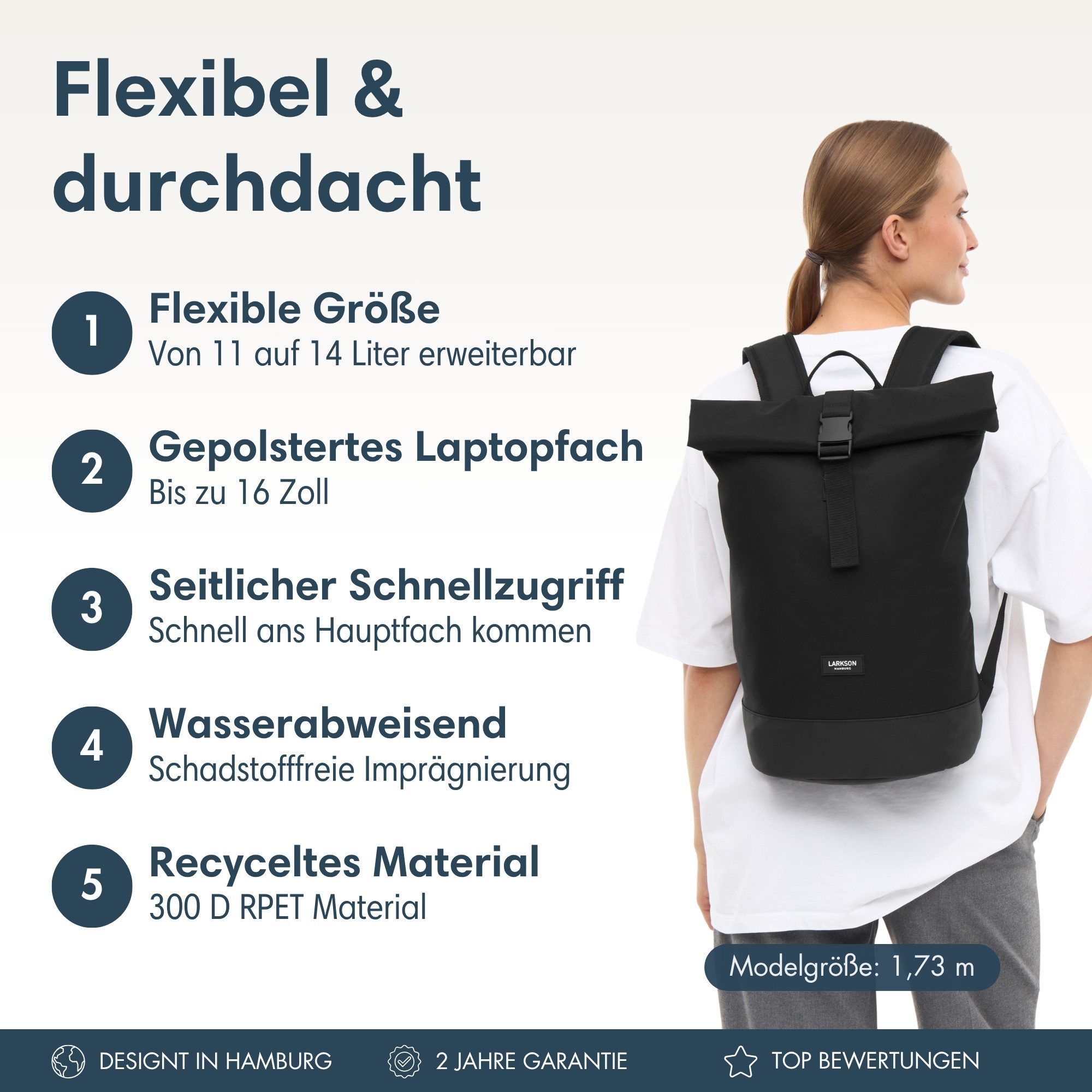 LARKSON Cityrucksack Janne Small Tagesrucksack 11-14 Liter für Damen & (1-t günstig online kaufen
