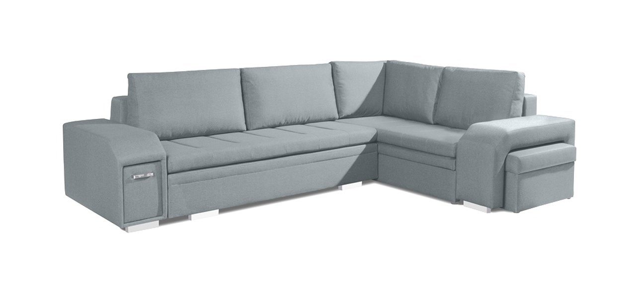 Ecksofa Ecksofa Siblo Ein Adamo Schlaffunktion Blau mit minimalistisches großes,